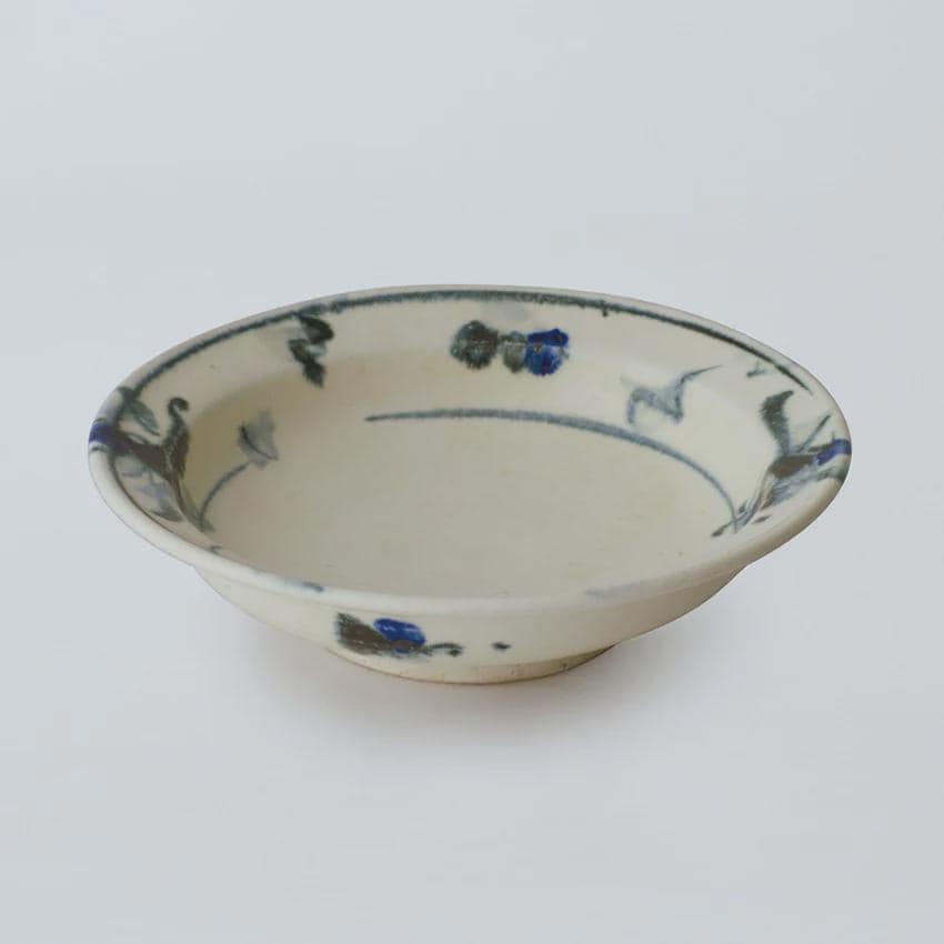TOU Gosu-e 5 Sun Plate 16cm, Japanese Cobalt Blue Pattern Ceramic Plate, Shigaraki Clay Stoneware, Small Serving Plate, Handmade Japan