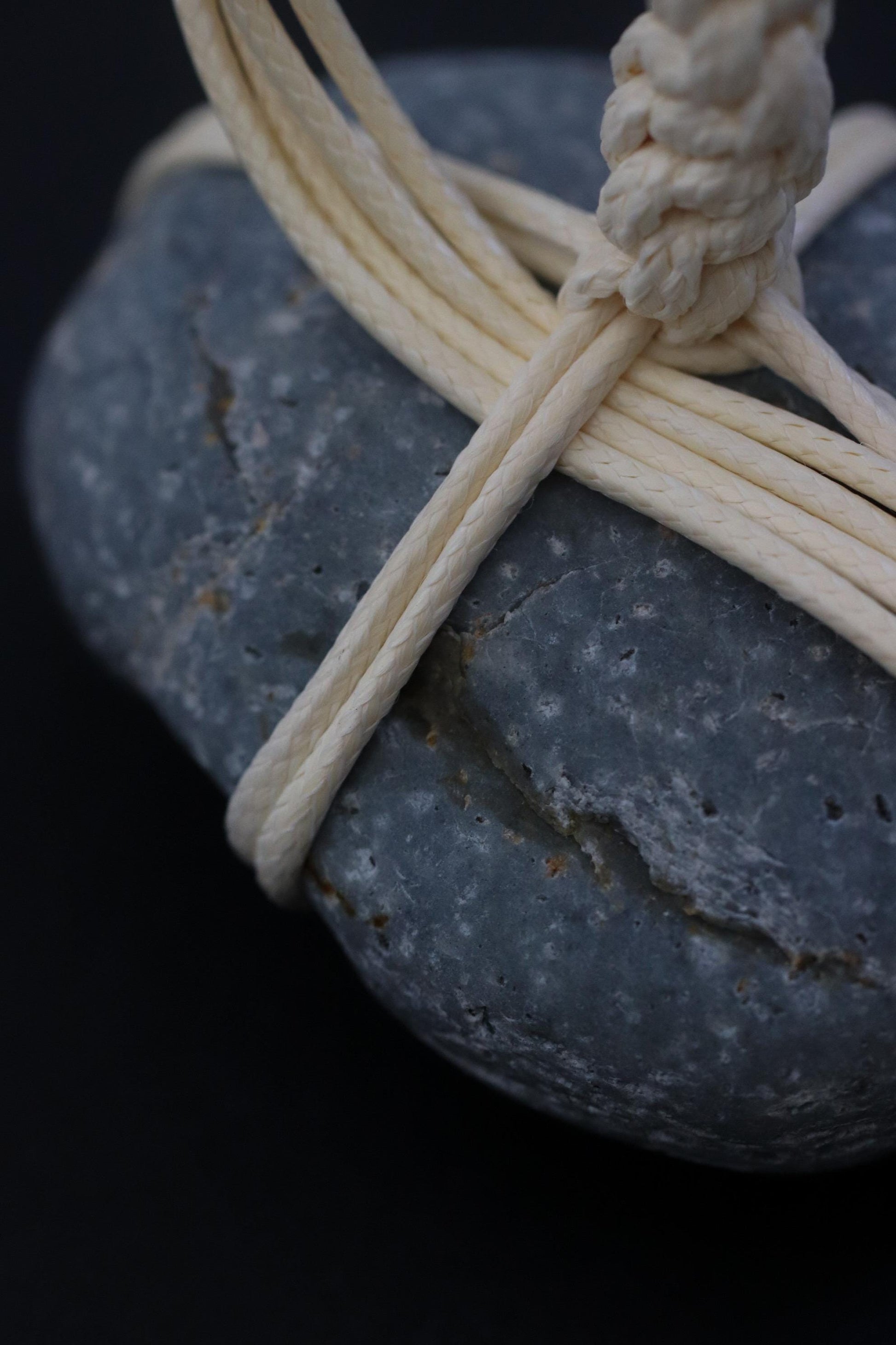 One of a Kind Sekimori Ishi – Natural Gray Stone from Niigata with Waxed Cord | Japanese Guardian Stone | Minimal Zen Decor
