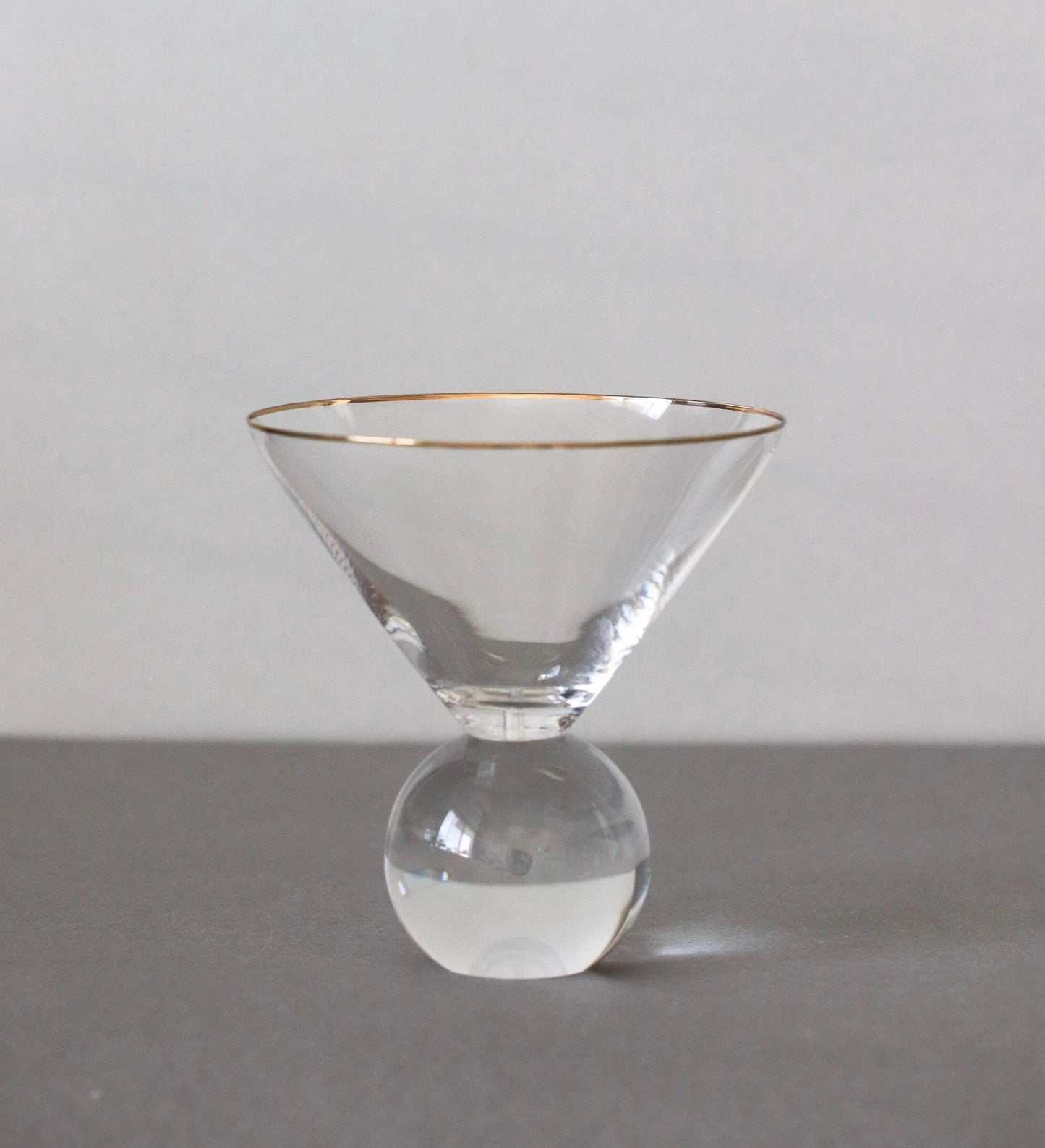 Gold Rim Glass Incense Holder, Sculptural Sphere Base Incense Stand, Minimal Modern Japanese Style, Clear Glass Burner Tray with box