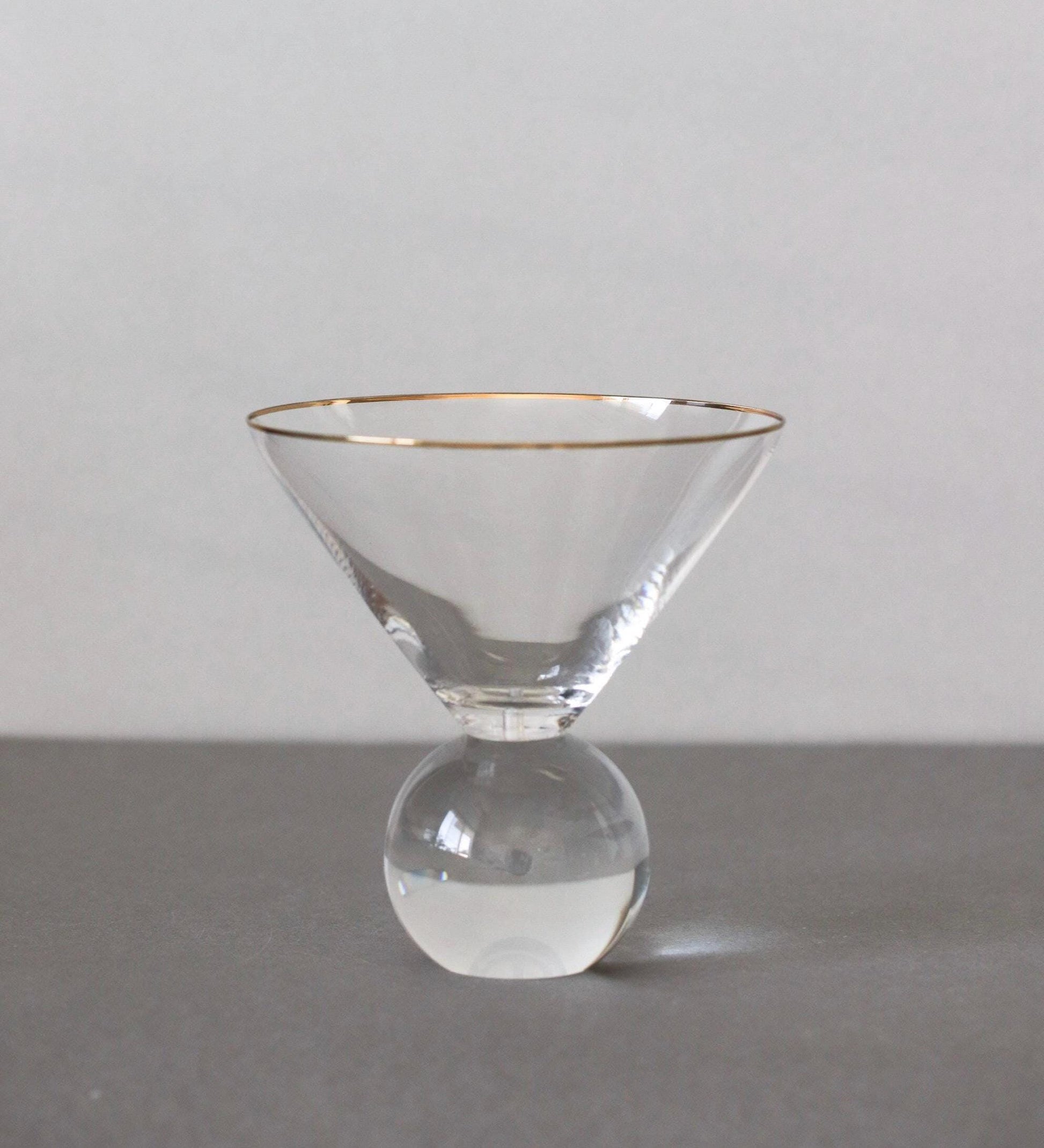 Gold Rim Glass Incense Holder, Sculptural Sphere Base Incense Stand, Minimal Modern Japanese Style, Clear Glass Burner Tray with box