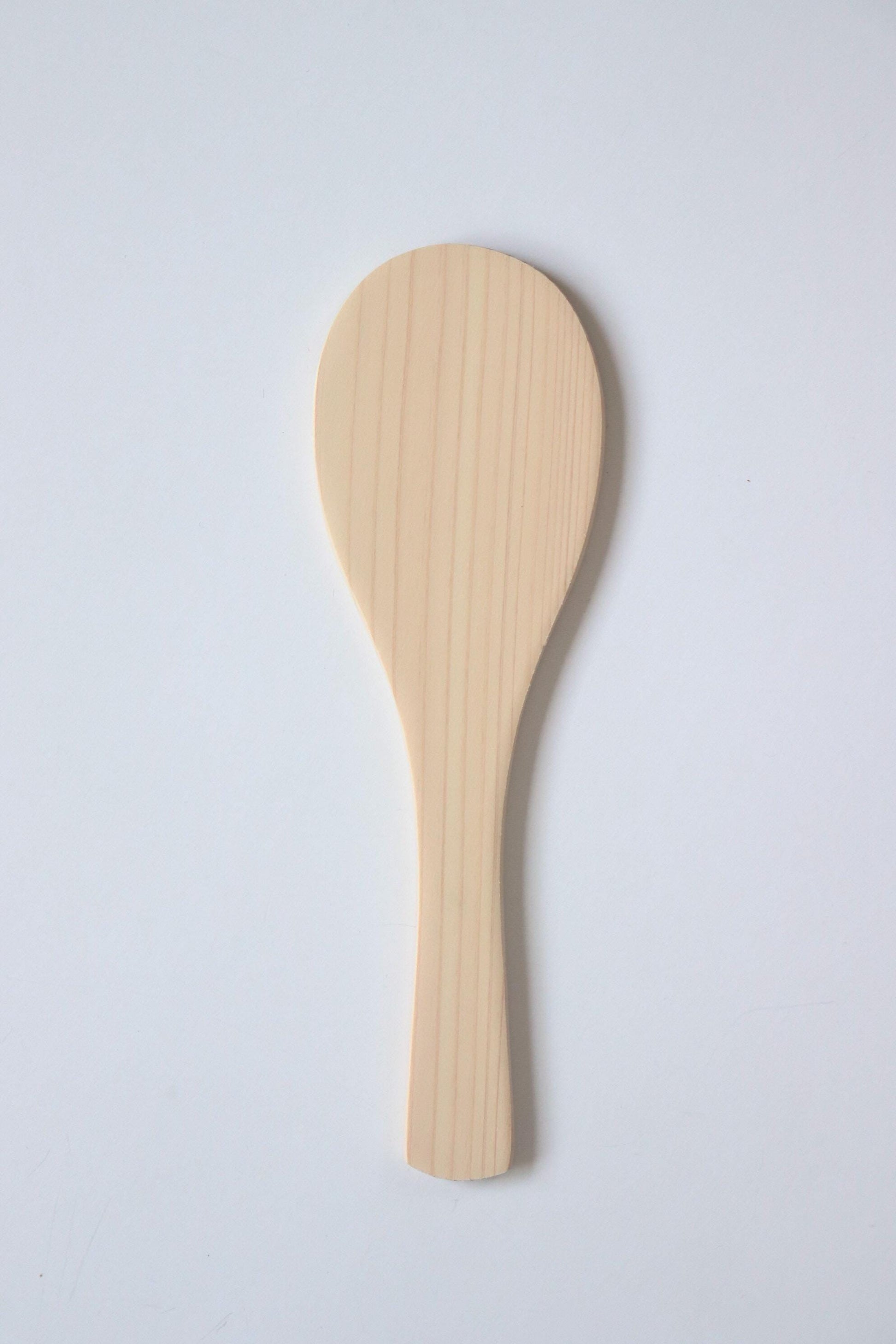 Japanese Hinoki Wooden Rice Paddle – HINOKI KITCHEN Series | Natural Wood Shamoji | Gentle Grip | Made in Japan