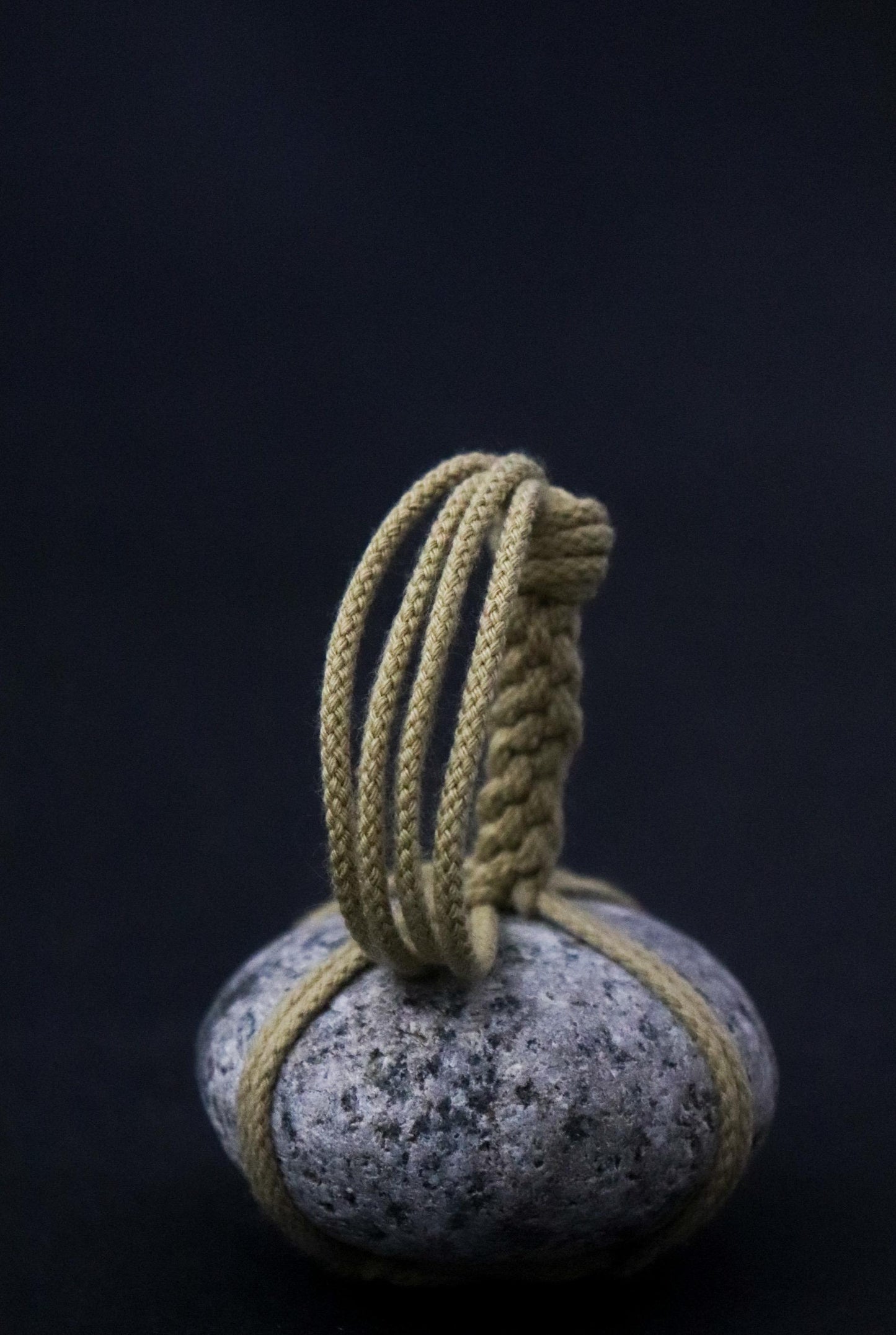 Sekimori Stone Japanese Garden Marker | Niigata River Stone with Cotton Rope | Zen Garden Decor | Wabi Sabi Japanese Stone Object