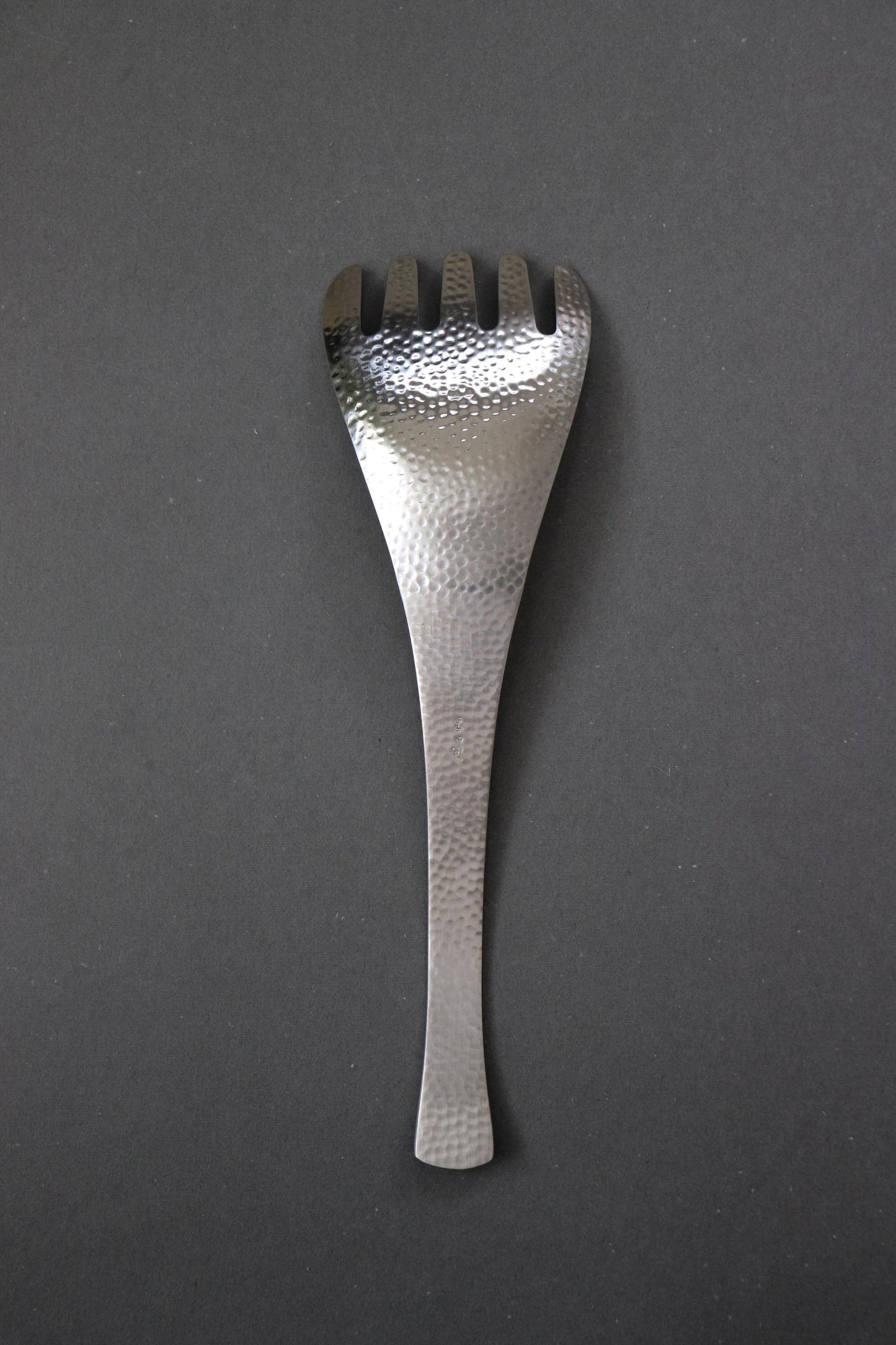 Japanese Nagomi Hammered Stainless Steel Serving Fork – Tsubame-Sanjo Cutlery, Square Head Server, 18-8 Steel, Dishwasher Safe,Made in Japan
