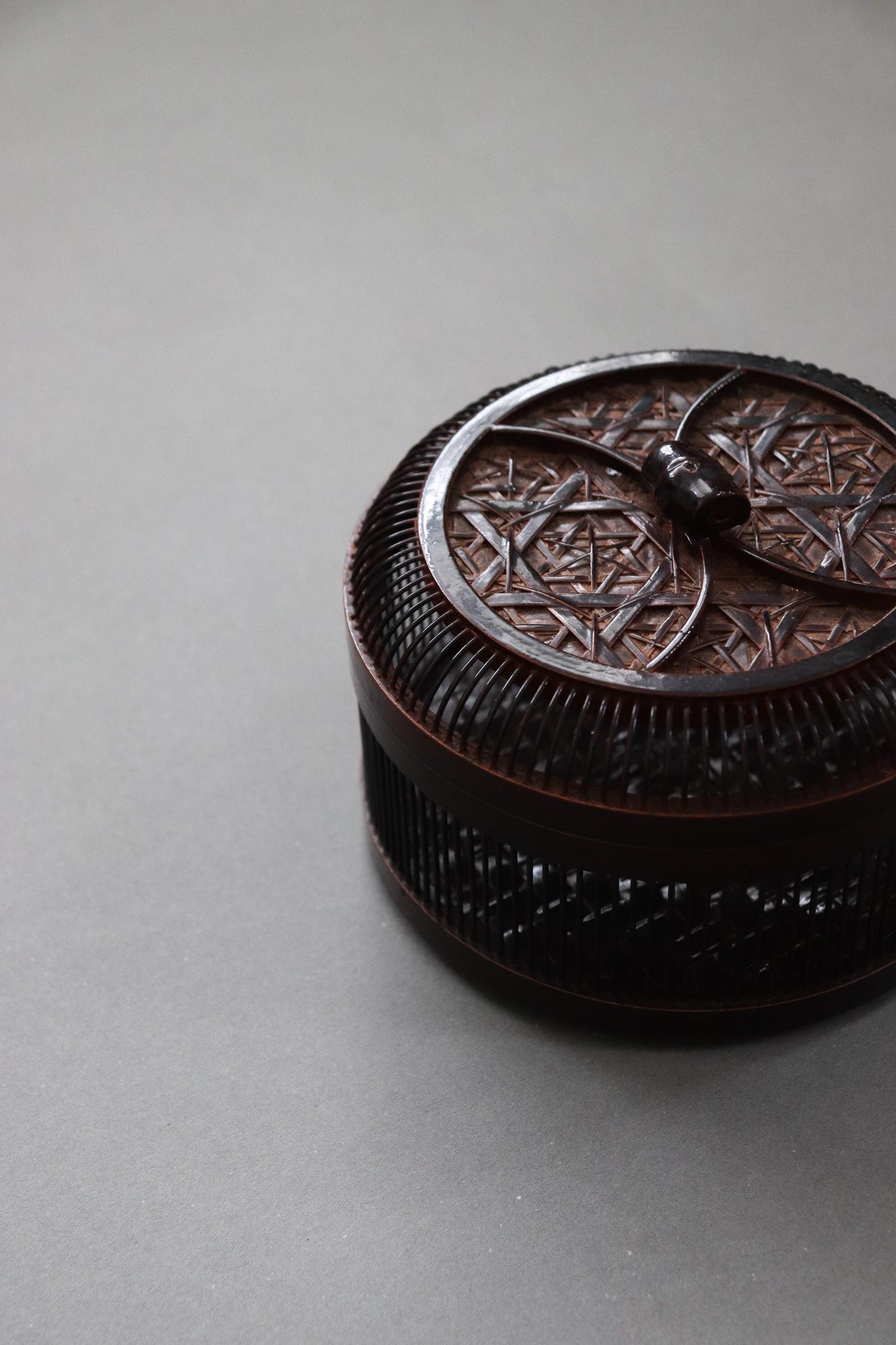 Vintage Japanese Bamboo Sweet Box, Traditional Wagashi Container, Tea Ceremony Kashiki Basket, Handmade Bamboo Storage Box