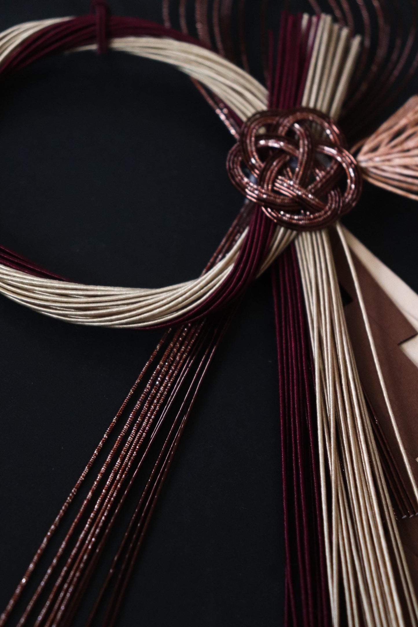 Japanese Mizuhiki Shimekazari – Handmade Knot Decoration, Traditional Washi Paper Ornament, New Year / Minimalist Wall Decor, Made in Japan