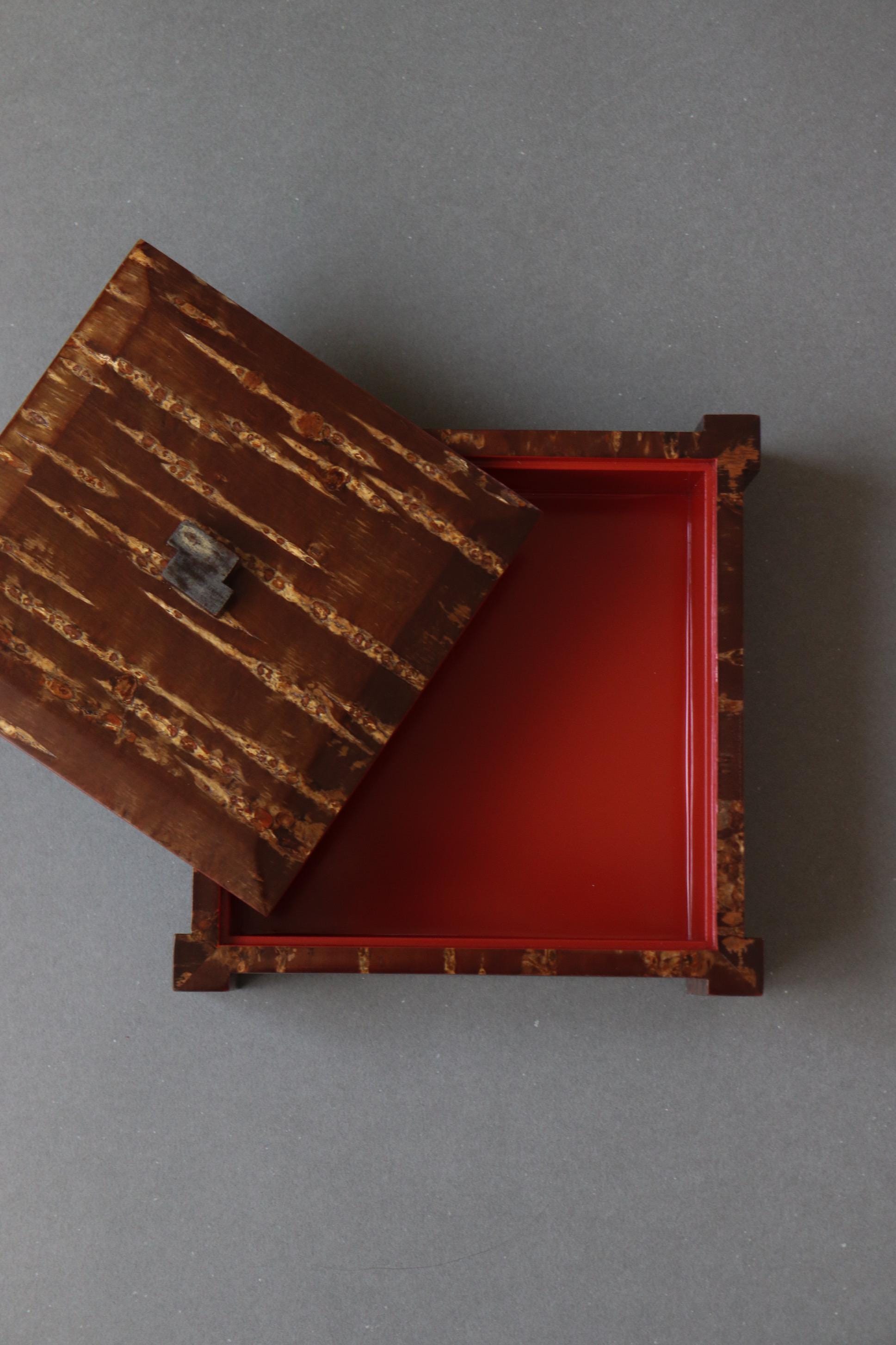 Japanese Cherry Bark Box Kabazaiku Vintage Wagashi Container Akita Craft Wooden Storage Box Wabi Sabi Decor