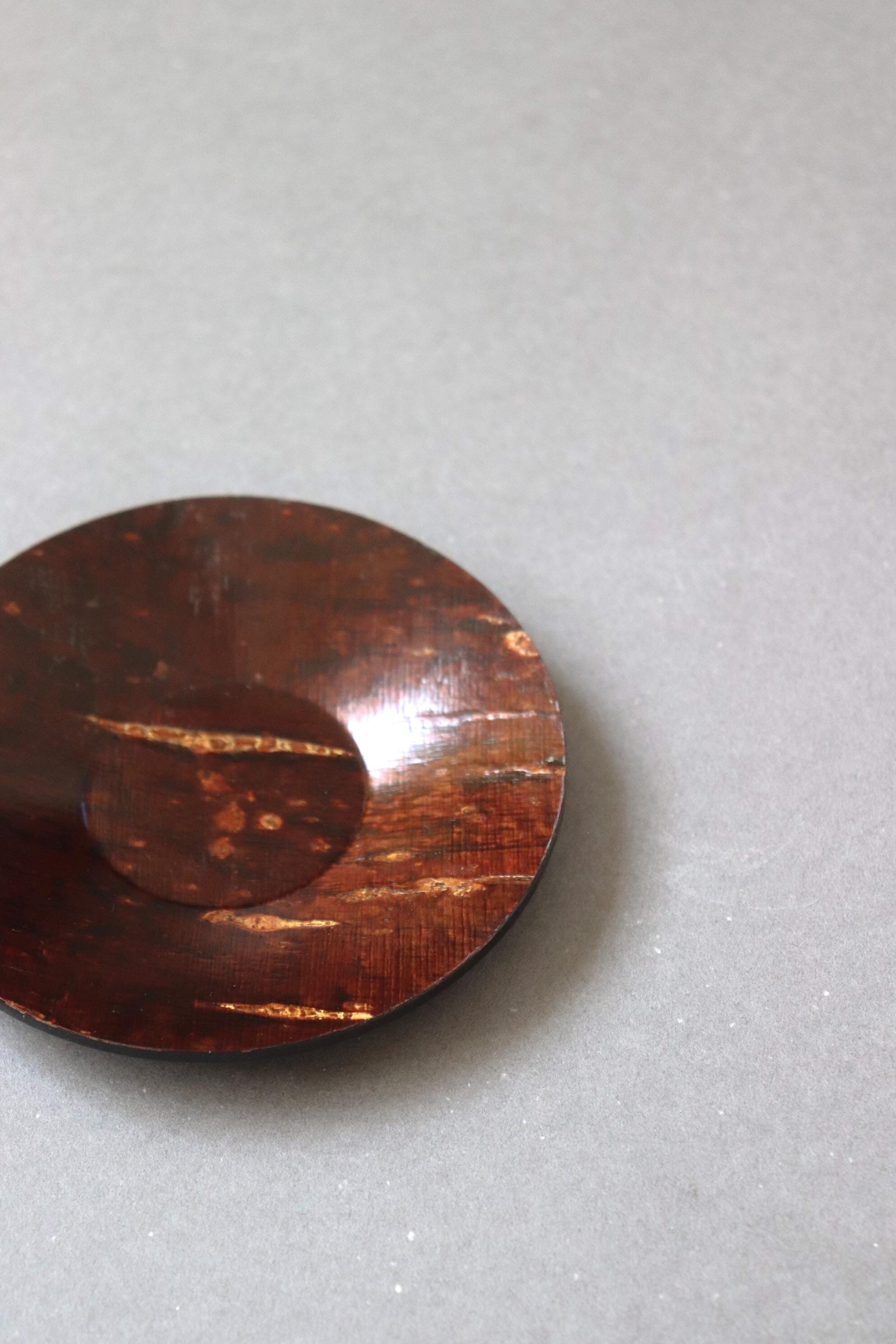 Japanese Kabazaiku Plate 12cm Vintage Sakura Bark Dish Small Tray Wagashi Plate Traditional Akita Craft Wabi Sabi Decor