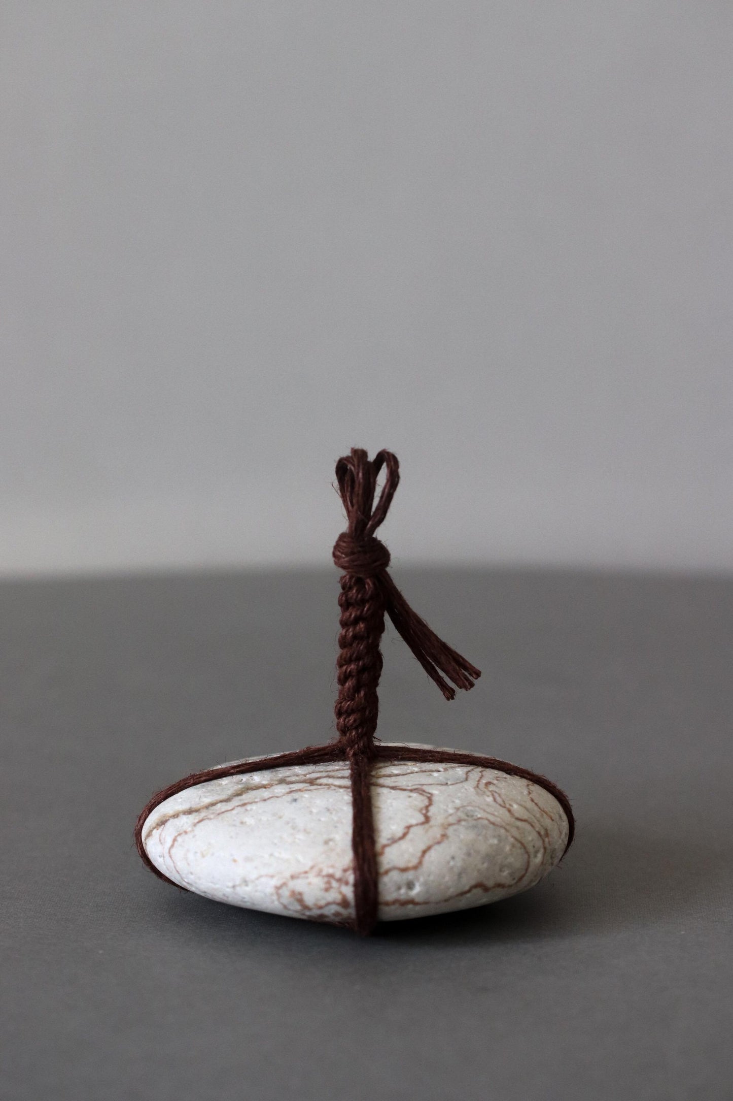 Sekimori Ishi Japanese Garden Stone, Tsugaru Stone with Linen Rope, Zen Garden Marker, Wabi Sabi Sculpture, Japanese Garden Decor