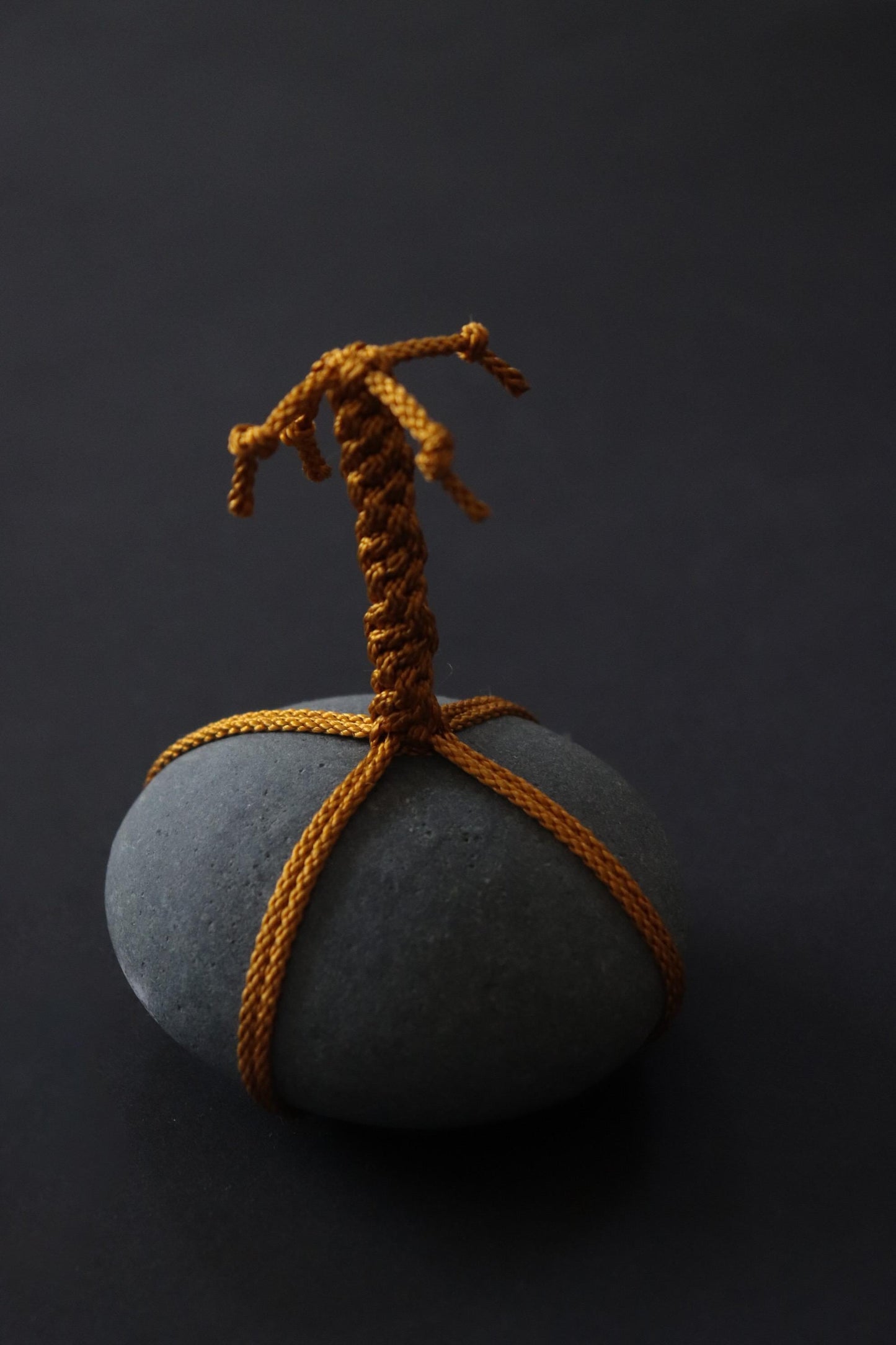 Sekimori Ishi Japanese Stone Marker Edo Braided Cord Niigata Stone Zen Decor Wabi Sabi Object Minimal Sculpture