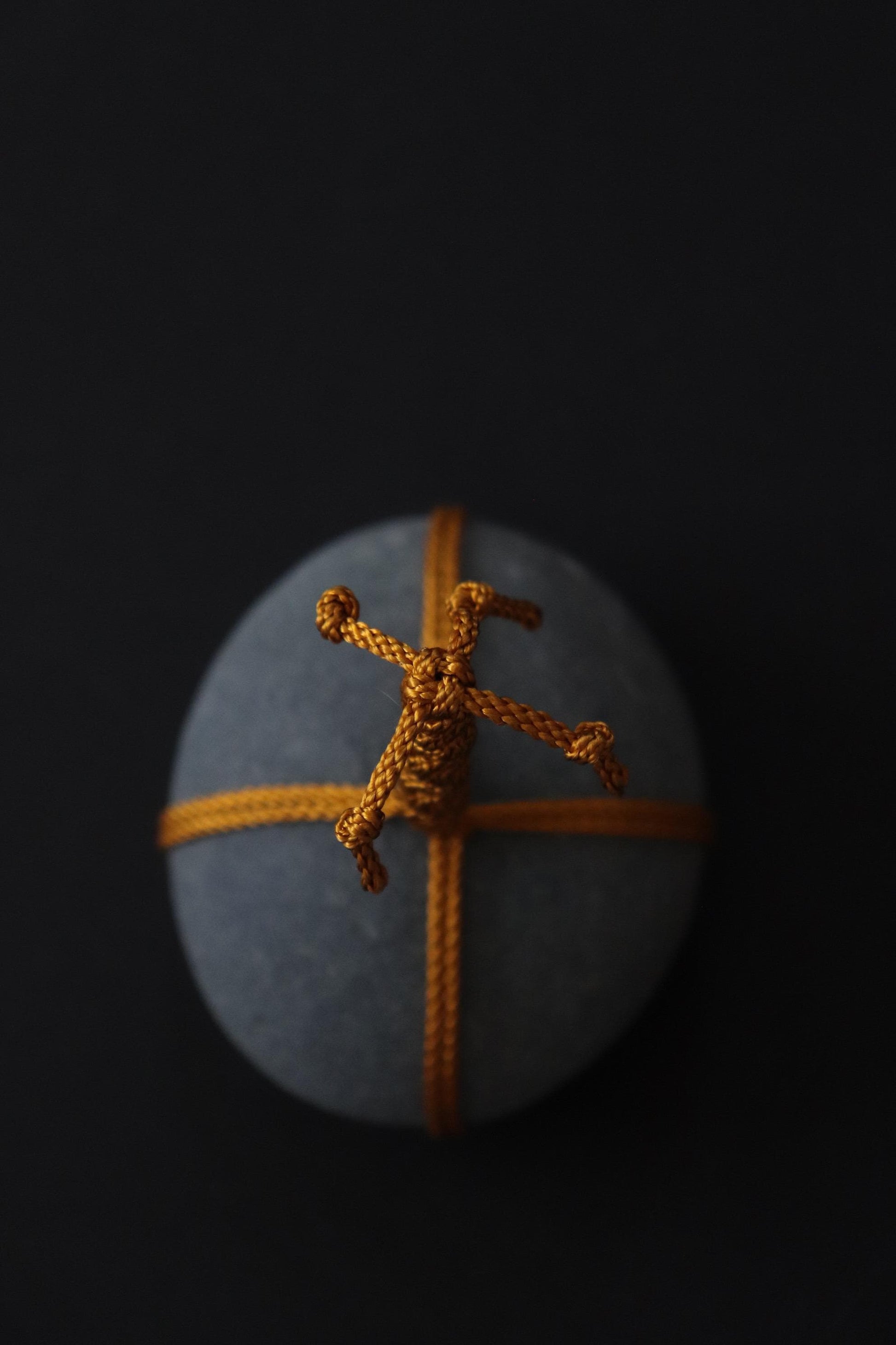 Sekimori Ishi Japanese Stone Marker Edo Braided Cord Niigata Stone Zen Decor Wabi Sabi Object Minimal Sculpture