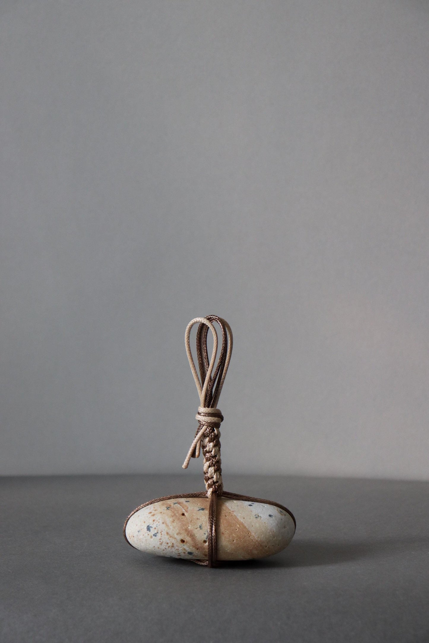 Sekimori Ishi Japanese Stone Marker Two Tone Cord Niigata Stone Zen Decor Wabi Sabi Object Minimal Sculpture