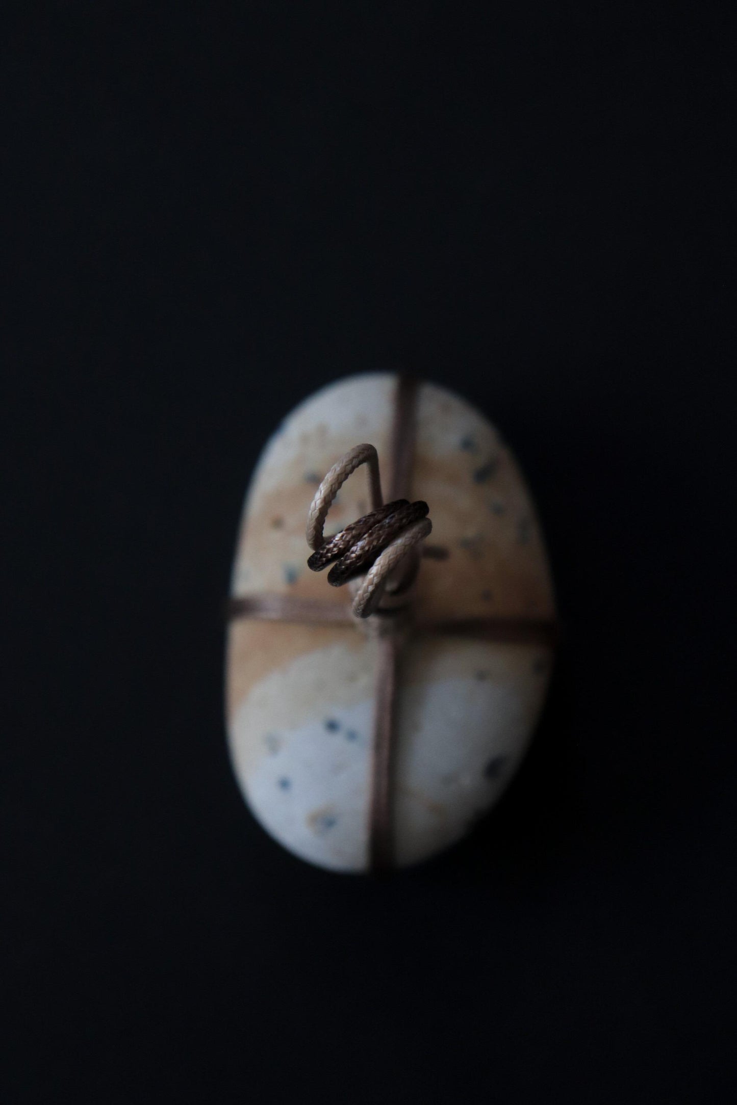 Sekimori Ishi Japanese Stone Marker Two Tone Cord Niigata Stone Zen Decor Wabi Sabi Object Minimal Sculpture