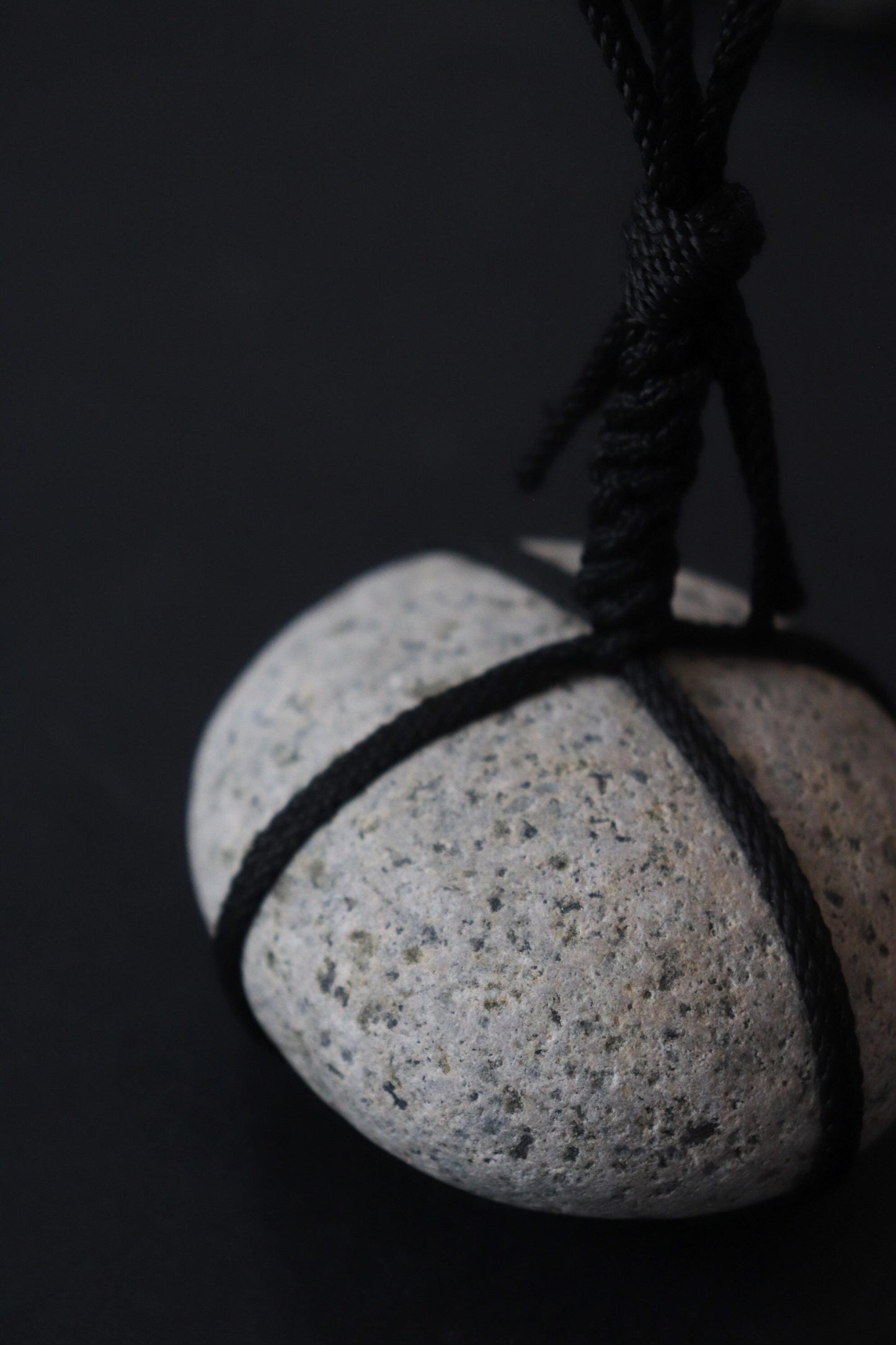Sekimori Ishi Japanese Stone Marker Black Edo Cord Niigata Stone Zen Decor Wabi Sabi Minimal Sculpture