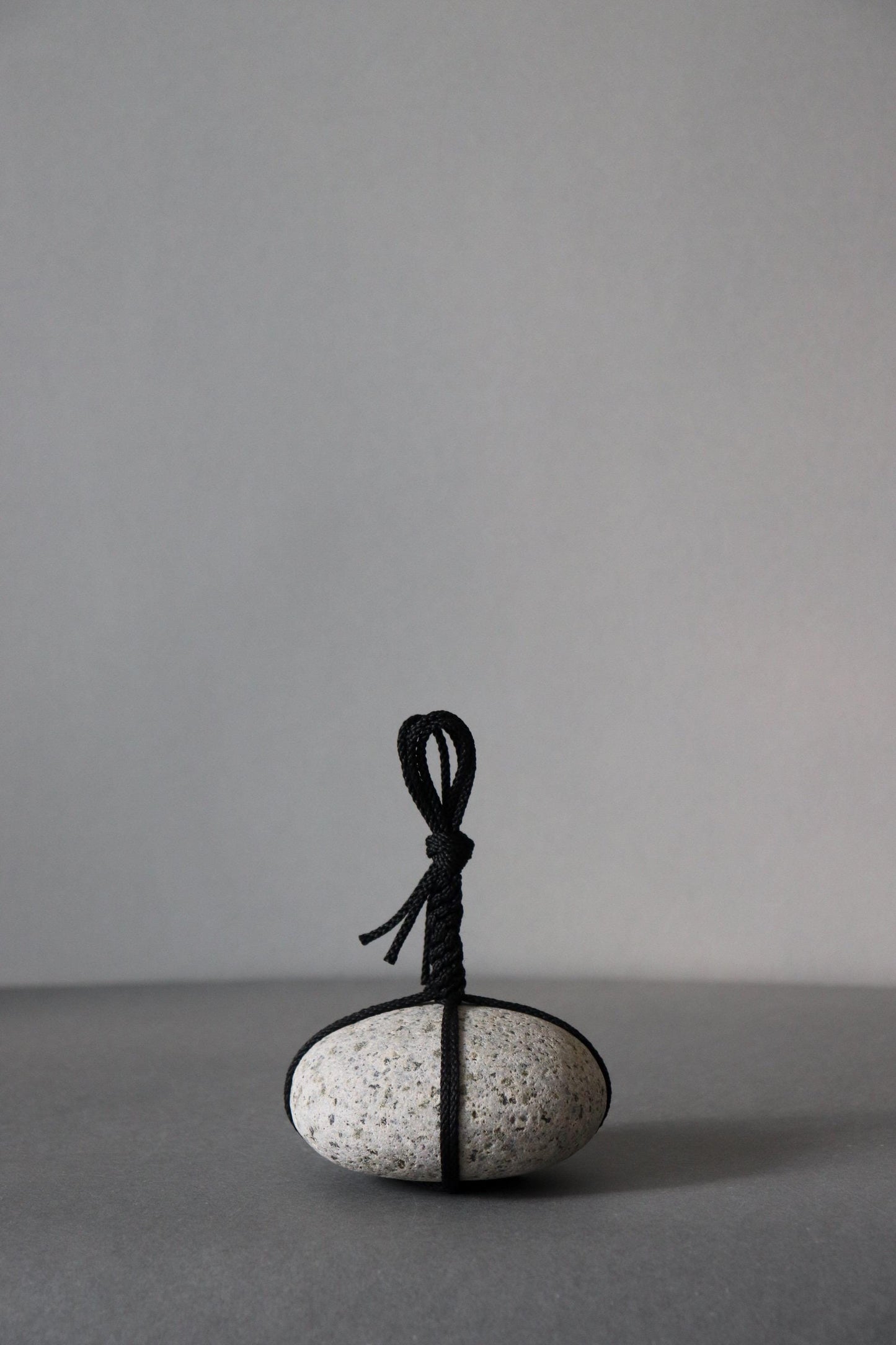 Sekimori Ishi Japanese Stone Marker Black Edo Cord Niigata Stone Zen Decor Wabi Sabi Minimal Sculpture