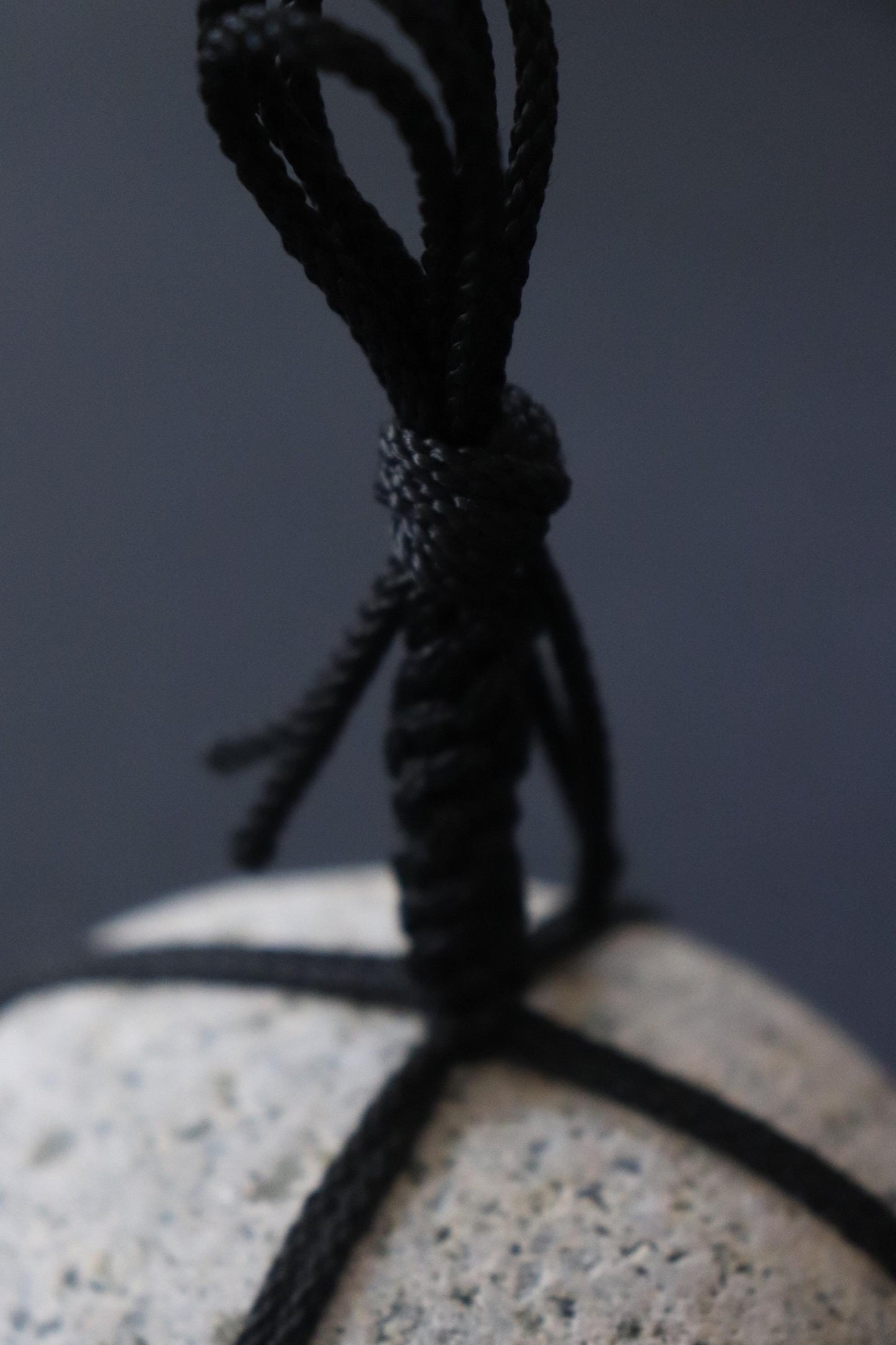 Sekimori Ishi Japanese Stone Marker Black Edo Cord Niigata Stone Zen Decor Wabi Sabi Minimal Sculpture