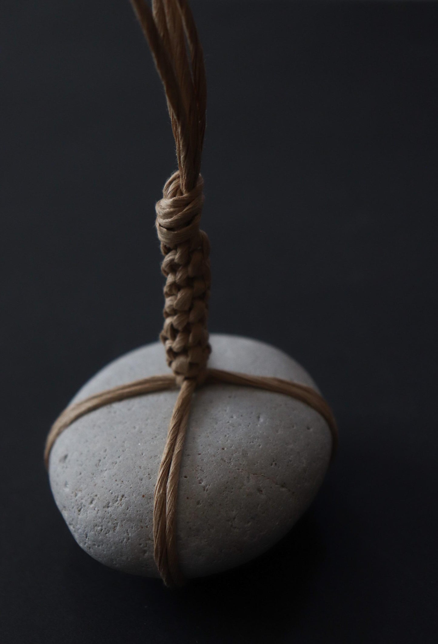 Sekimori Ishi Japanese Stone Marker Paper Cord Niigata Stone Zen Decor Wabi Sabi Minimal Object Tall Form