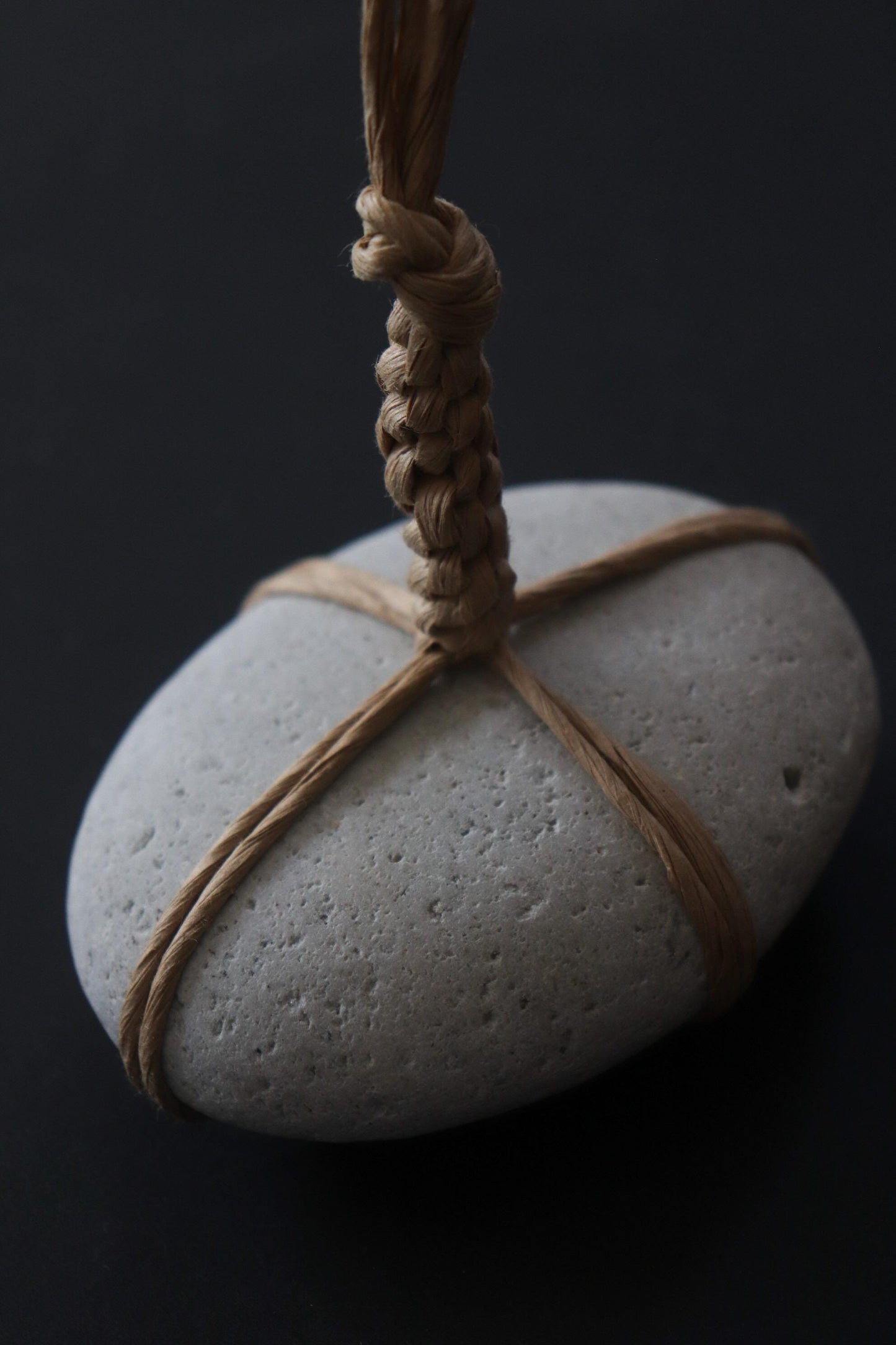 Sekimori Ishi Japanese Stone Marker Paper Cord Niigata Stone Zen Decor Wabi Sabi Minimal Object Tall Form