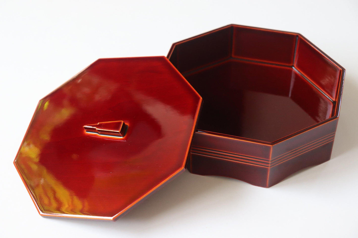 Japanese Lacquer Box Hida Takayama Shunkei-nuri Vintage Red Urushi Wagashi Container Decorative Box
