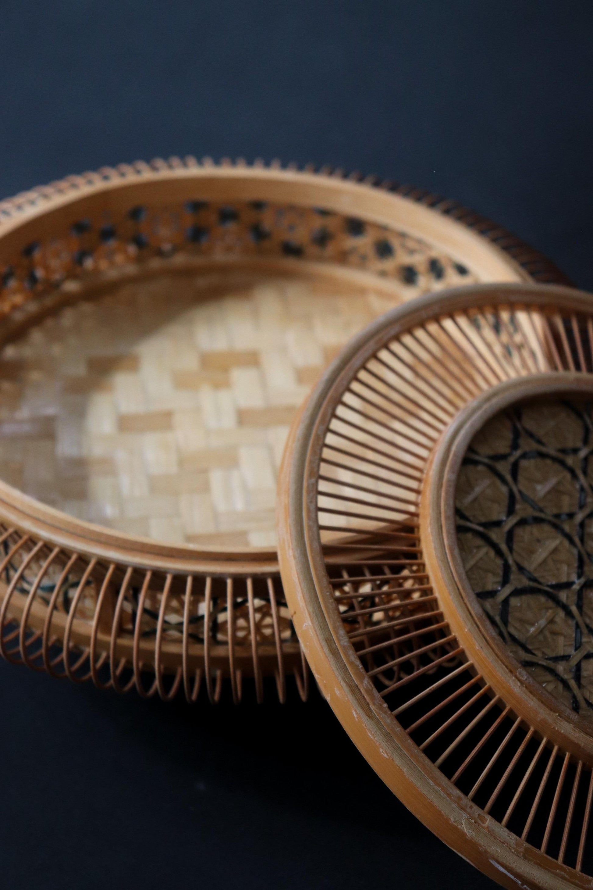 Suruga Bamboo Basket Vintage Japanese Takezaiku Handmade Storage Box Signed Suzuki Kikujirō Wabi Sabi Decor