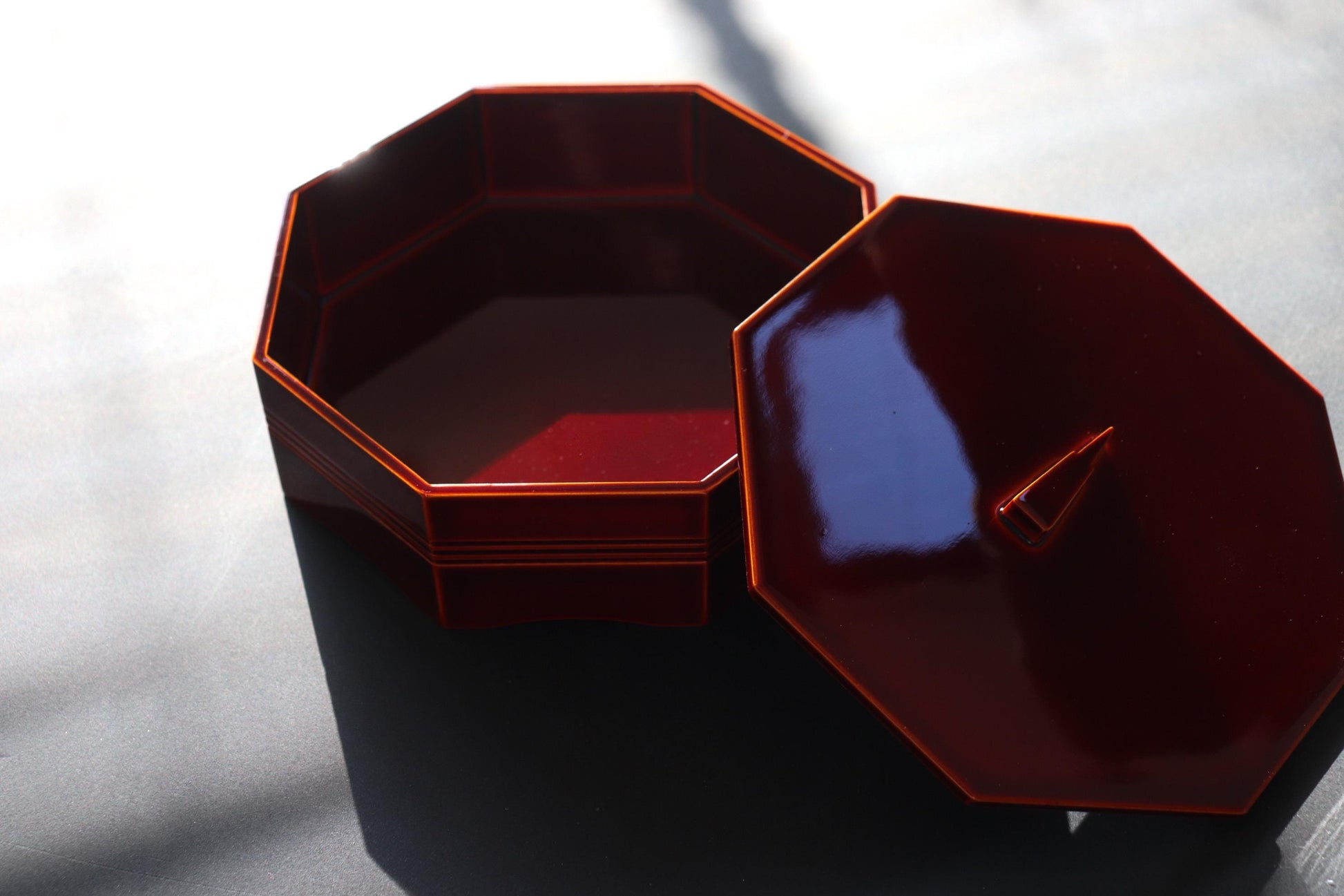 Japanese Lacquer Box Hida Takayama Shunkei-nuri Vintage Red Urushi Wagashi Container Decorative Box