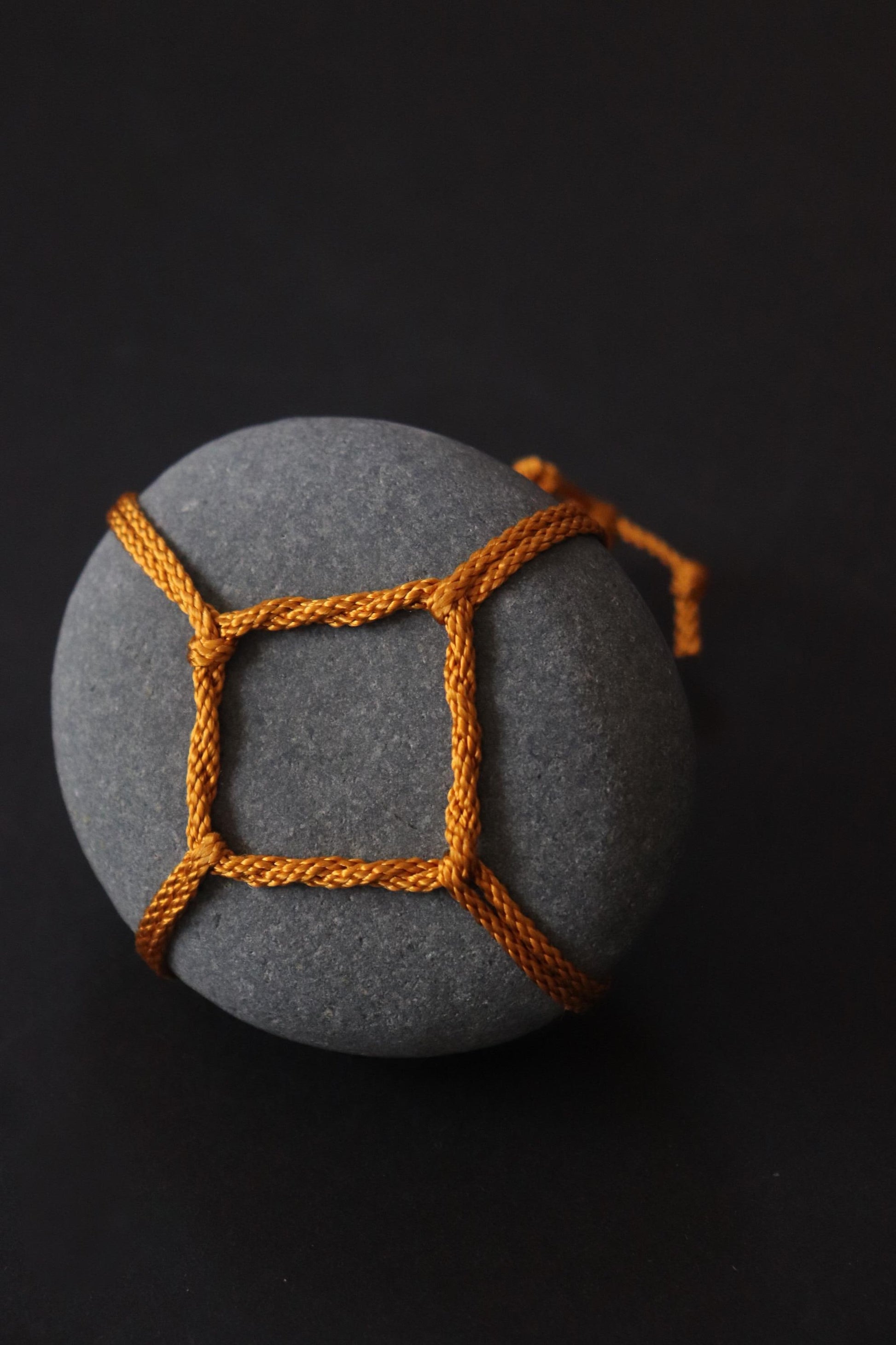 Sekimori Ishi Japanese Stone Marker Edo Braided Cord Niigata Stone Zen Decor Wabi Sabi Object Minimal Sculpture