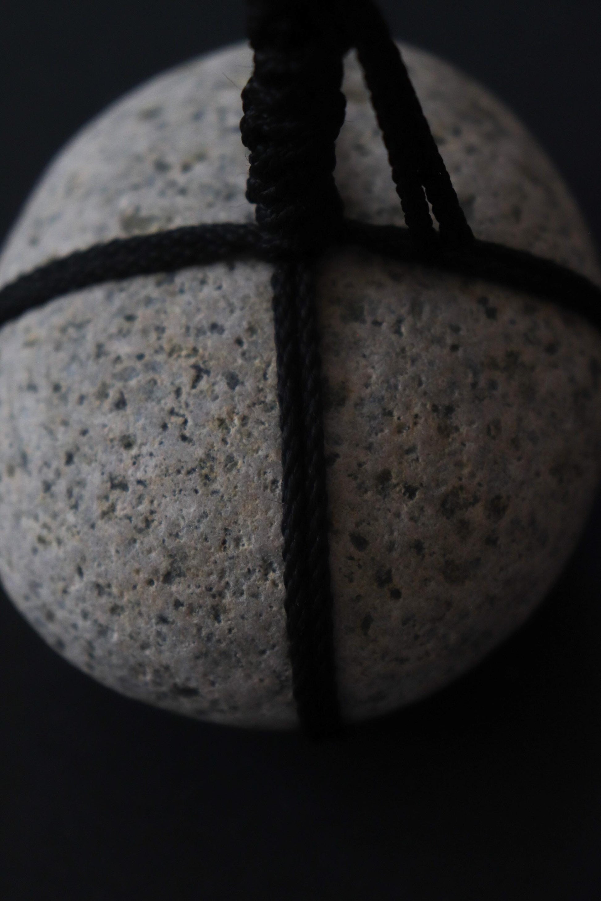 Sekimori Ishi Japanese Stone Marker Black Edo Cord Niigata Stone Zen Decor Wabi Sabi Minimal Sculpture