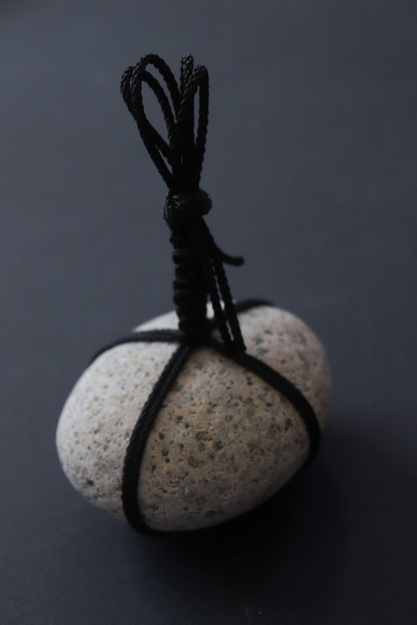 Sekimori Ishi Japanese Stone Marker Black Edo Cord Niigata Stone Zen Decor Wabi Sabi Minimal Sculpture
