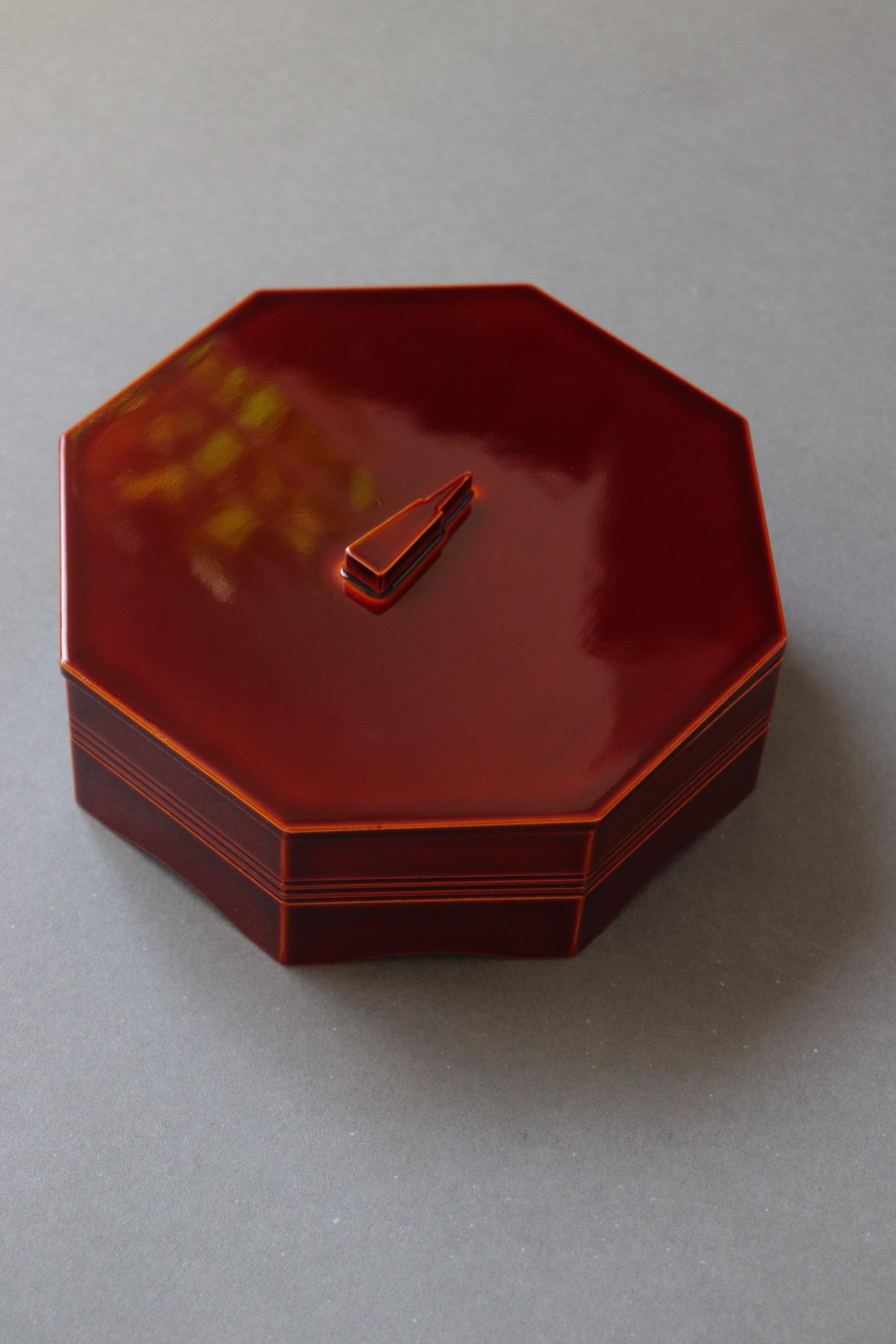 Japanese Lacquer Box Hida Takayama Shunkei-nuri Vintage Red Urushi Wagashi Container Decorative Box
