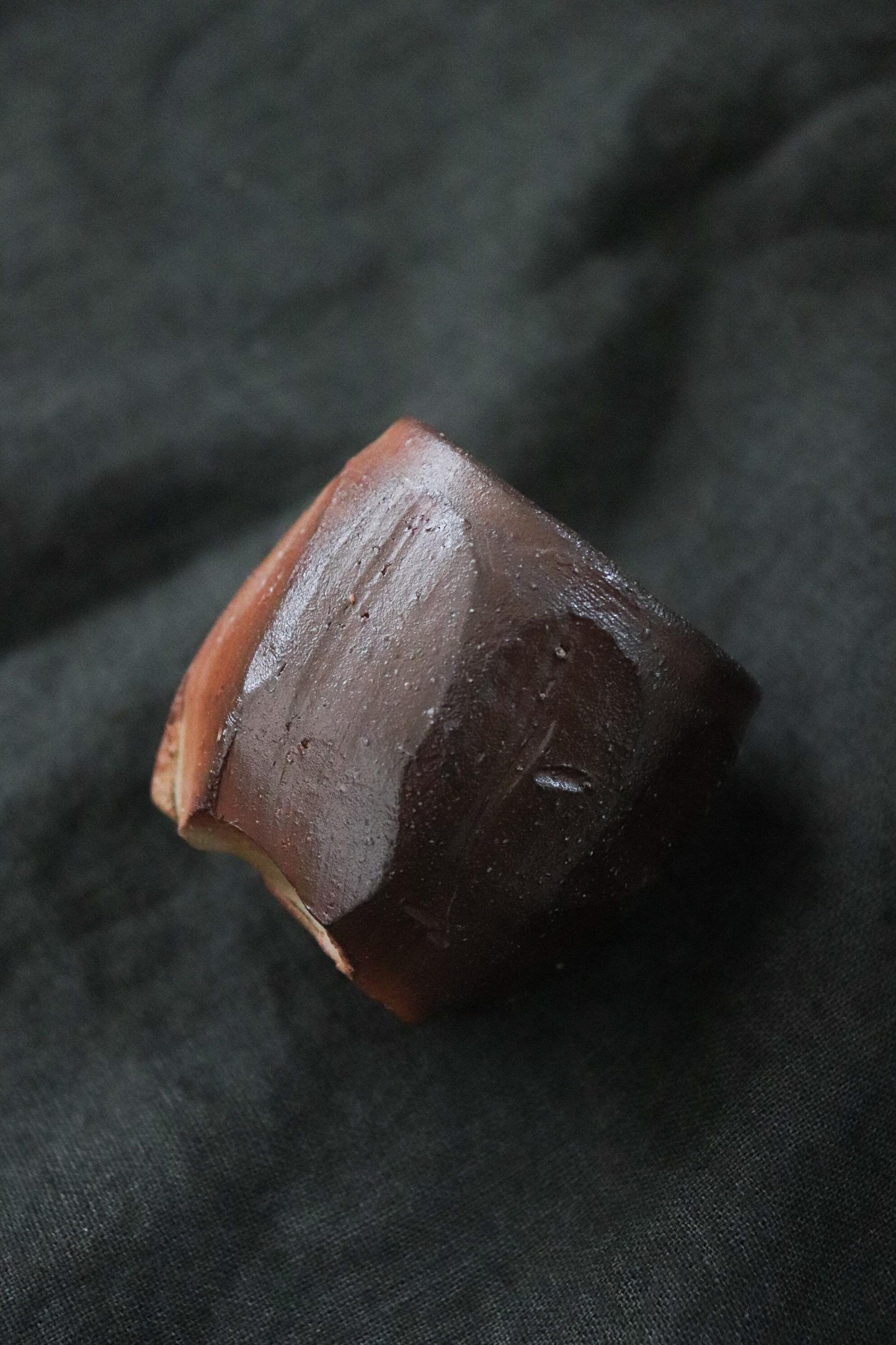 Bizen Ware Sake Cup by Katsumi Yoshioka Handmade Guinomi Japanese Pottery Sculptural Ceramic Ochoko Wabi Sabi One of a Kind