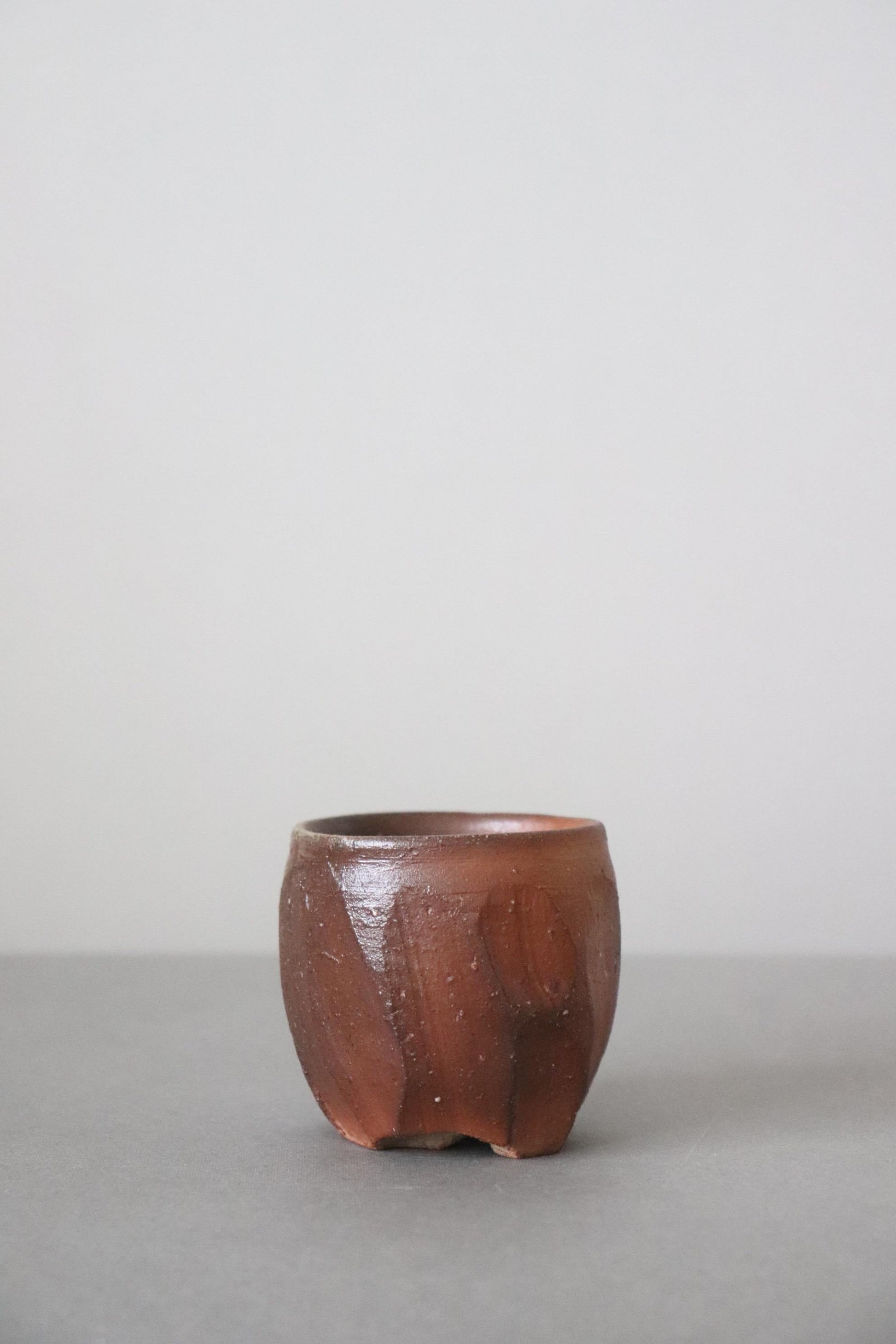 Bizen Ware Sake Cup by Katsumi Yoshioka Handmade Guinomi Japanese Pottery Sculptural Ceramic Ochoko Wabi Sabi One of a Kind