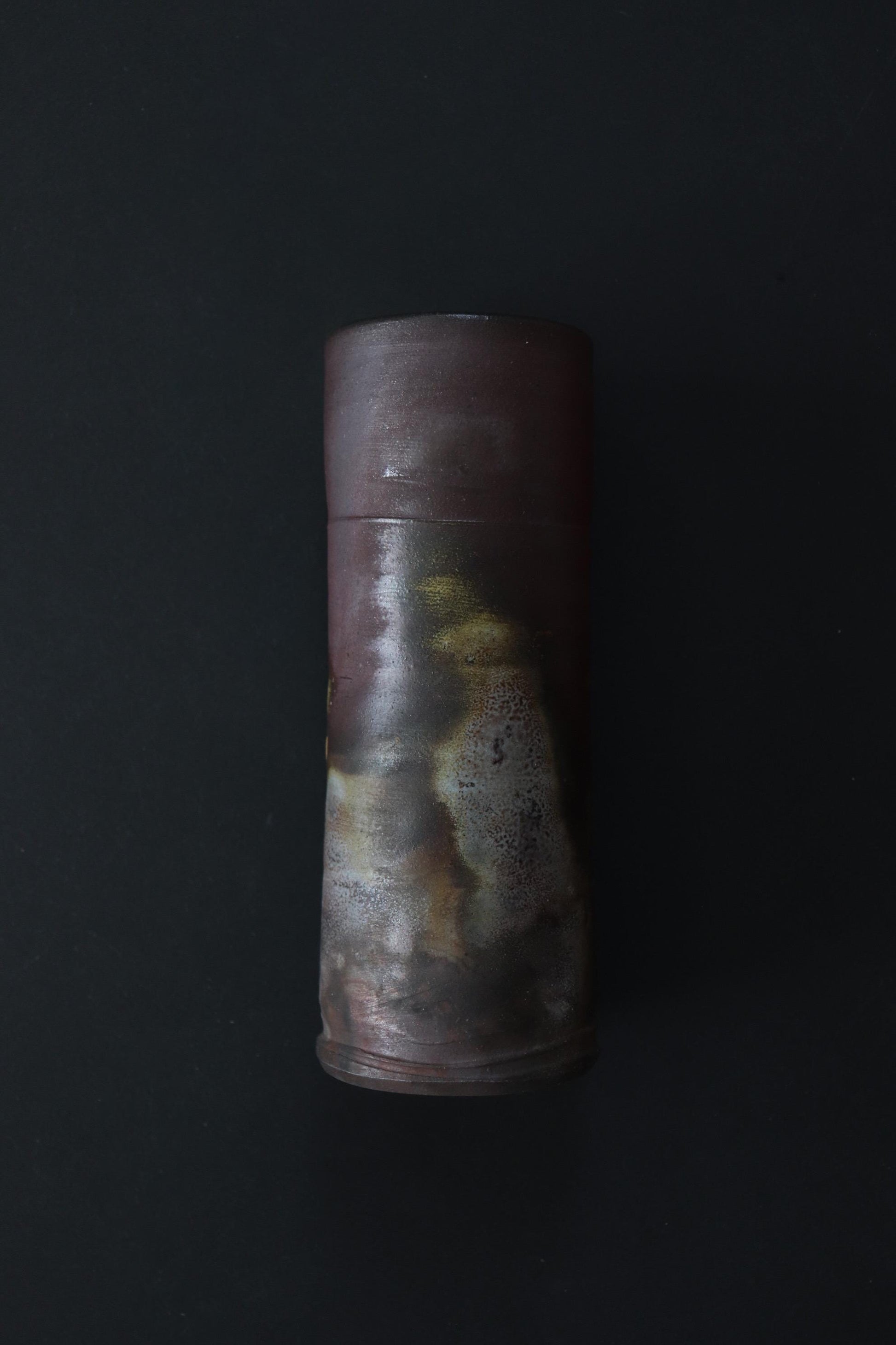 Bizen Ware Cylinder Vase by Shunkōen, Japanese Ceramic Vase, Handmade Pottery, Wabi Sabi Decor, Minimalist Sculptural Object, One of a Kind