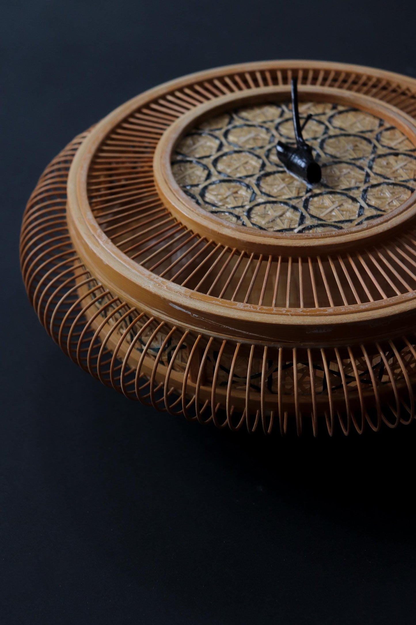 Suruga Bamboo Basket Vintage Japanese Takezaiku Handmade Storage Box Signed Suzuki Kikujirō Wabi Sabi Decor