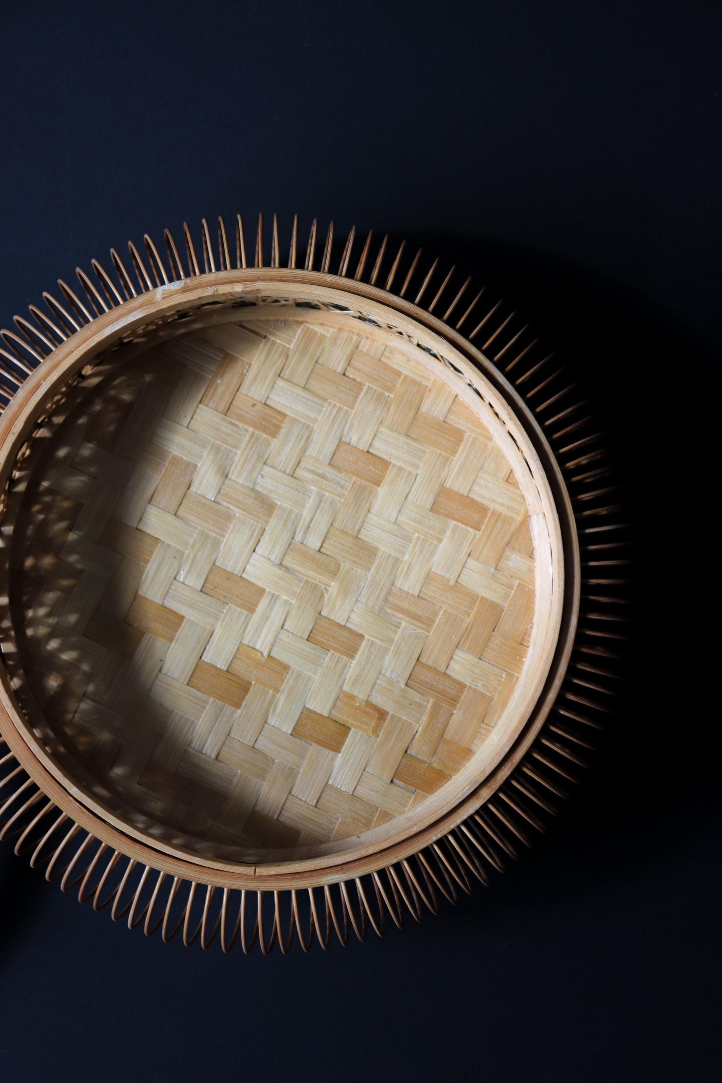 Suruga Bamboo Basket Vintage Japanese Takezaiku Handmade Storage Box Signed Suzuki Kikujirō Wabi Sabi Decor