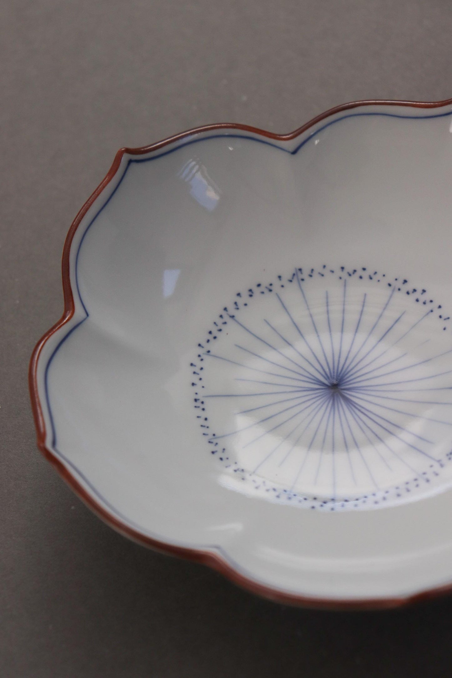 Hasami Ware Kikyo Plate, Japanese Small Dish, Hand Painted Porcelain Plate, Floral Shape Plate, Minimalist Tableware, Side Dish Plate Japan