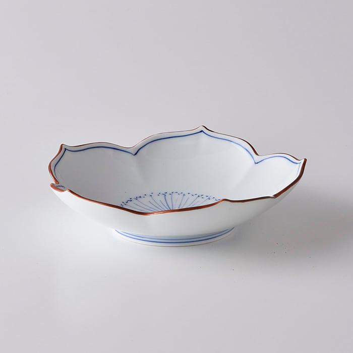 Hasami Ware Kikyo Plate, Japanese Small Dish, Hand Painted Porcelain Plate, Floral Shape Plate, Minimalist Tableware, Side Dish Plate Japan