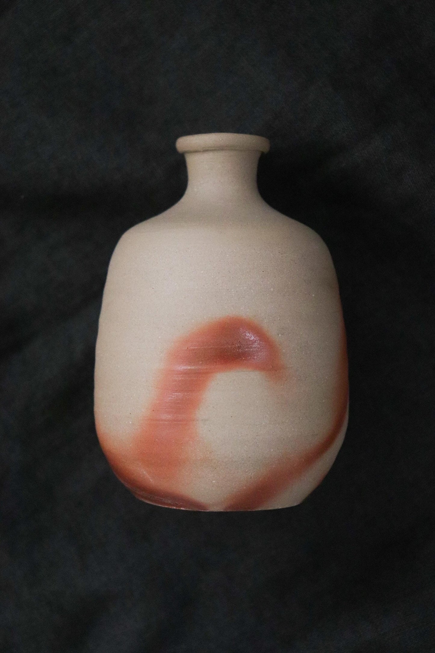 Bizen Ware Sake Set by Yasuyuki Takeuchi Tokkuri and Guinomi Handmade Japanese Pottery Artisan Ceramic Wabi Sabi
