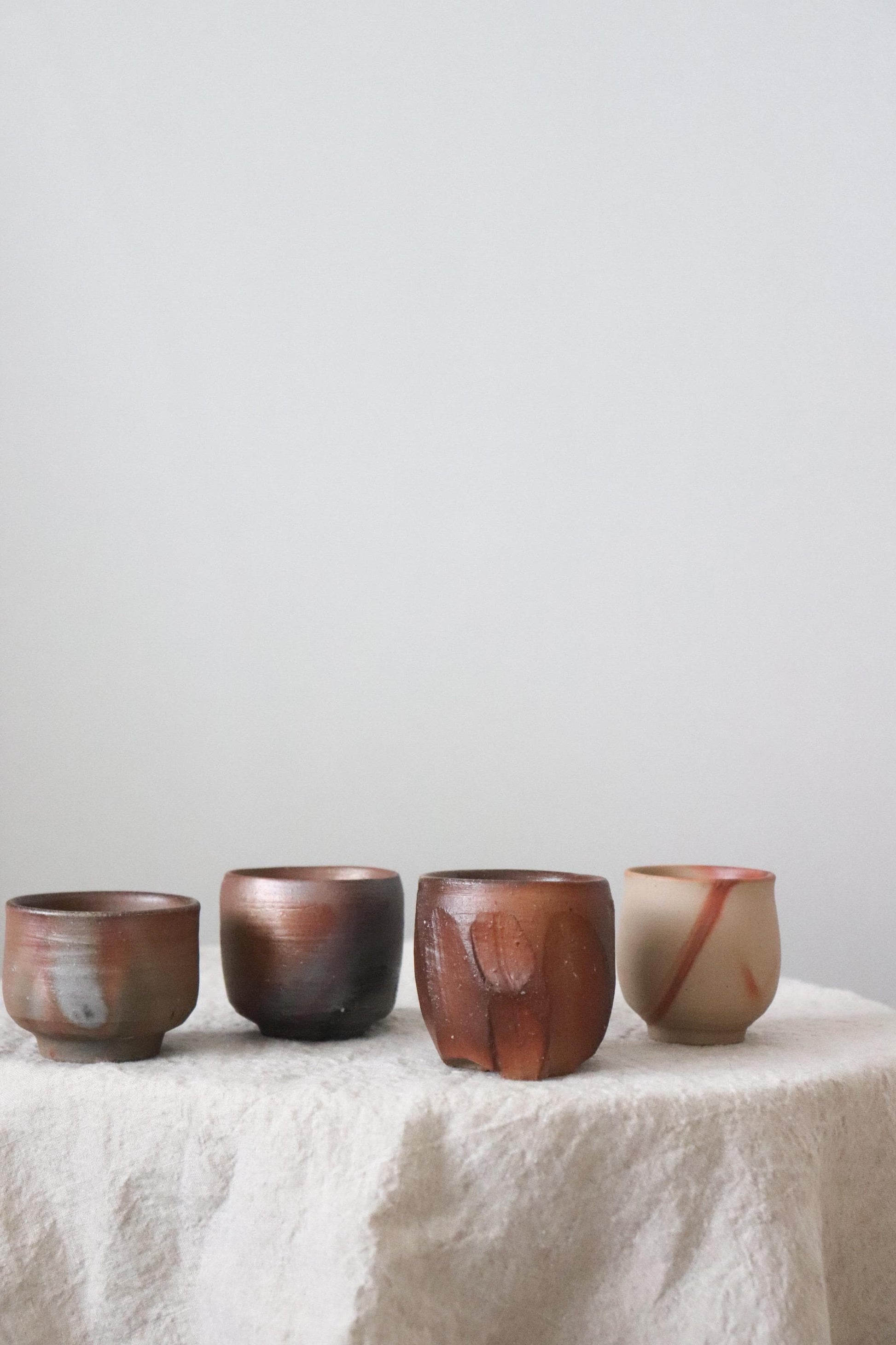 Bizen Ware Sake Cup by Yasuyuki Takeuchi Handmade Guinomi Japanese Pottery Artisan Ceramic Ochoko Wabi Sabi