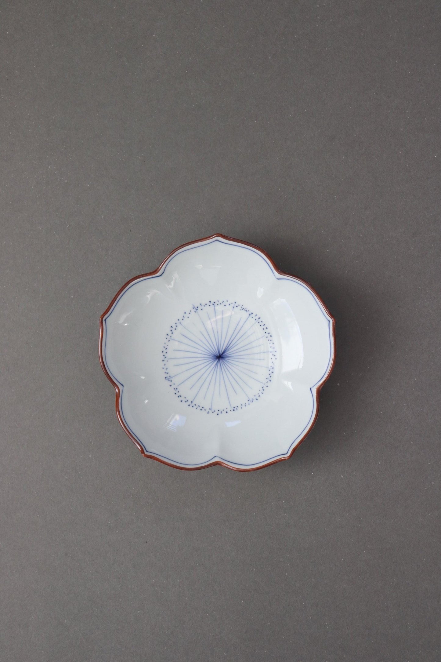 Hasami Ware Kikyo Plate, Japanese Small Dish, Hand Painted Porcelain Plate, Floral Shape Plate, Minimalist Tableware, Side Dish Plate Japan