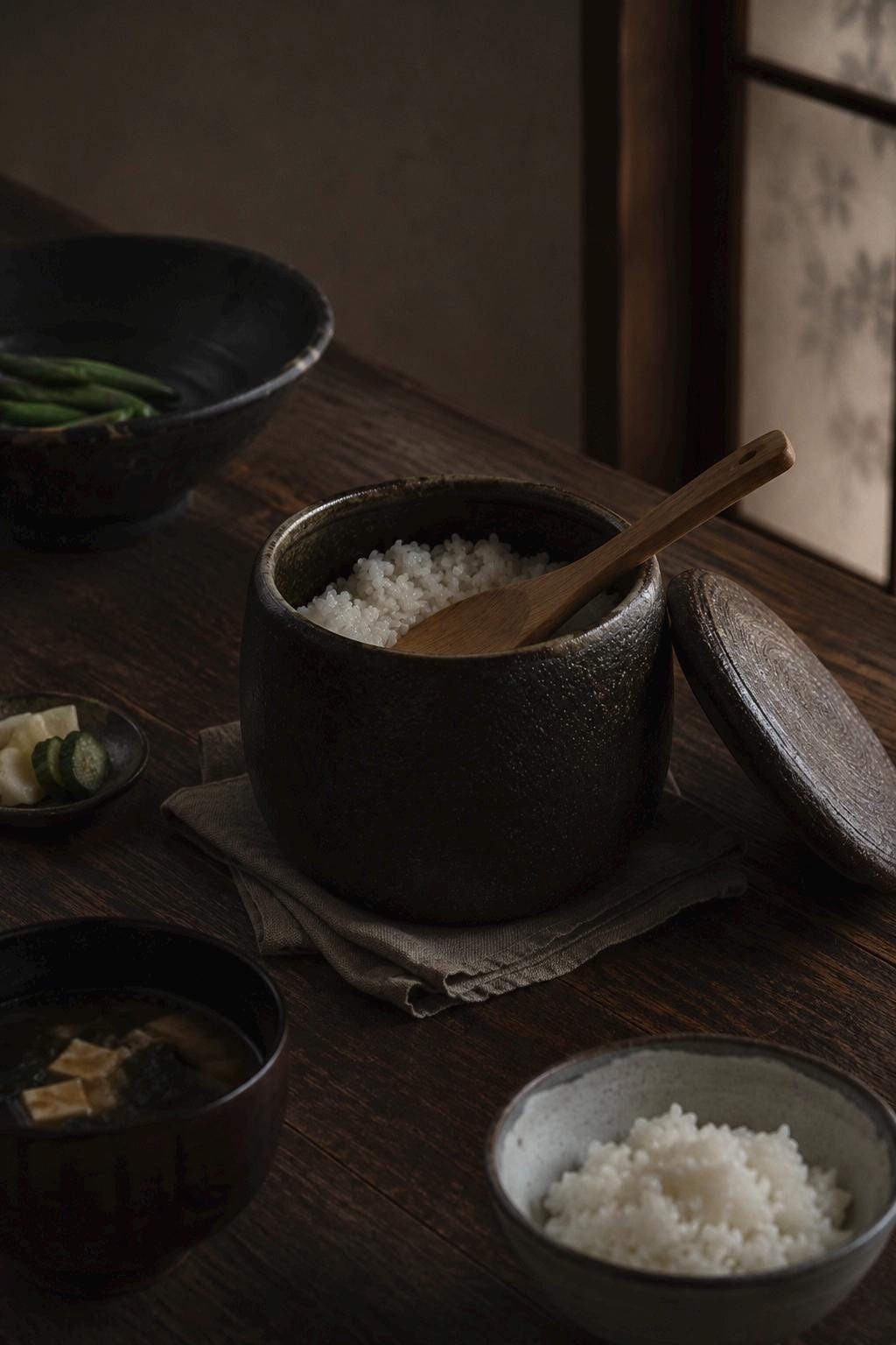 Japanese Ceramic Ohitsu Rice Keeper – Iga Ware Microwave Rice Container – Handmade Pottery Rice Storage Bowl with Lid