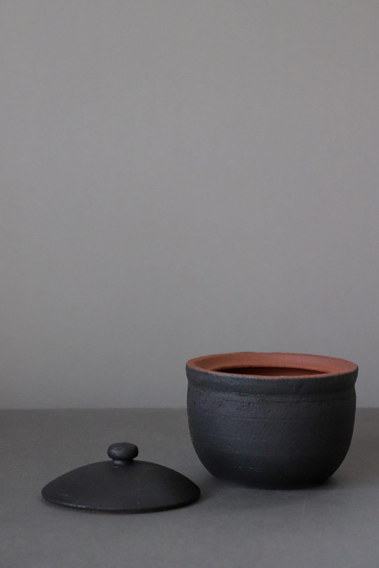Japanese Shigaraki Salt Jar with Lid – Breathable Ceramic Salt Cellar for Moisture Control – Handmade Pottery Kitchen Storage