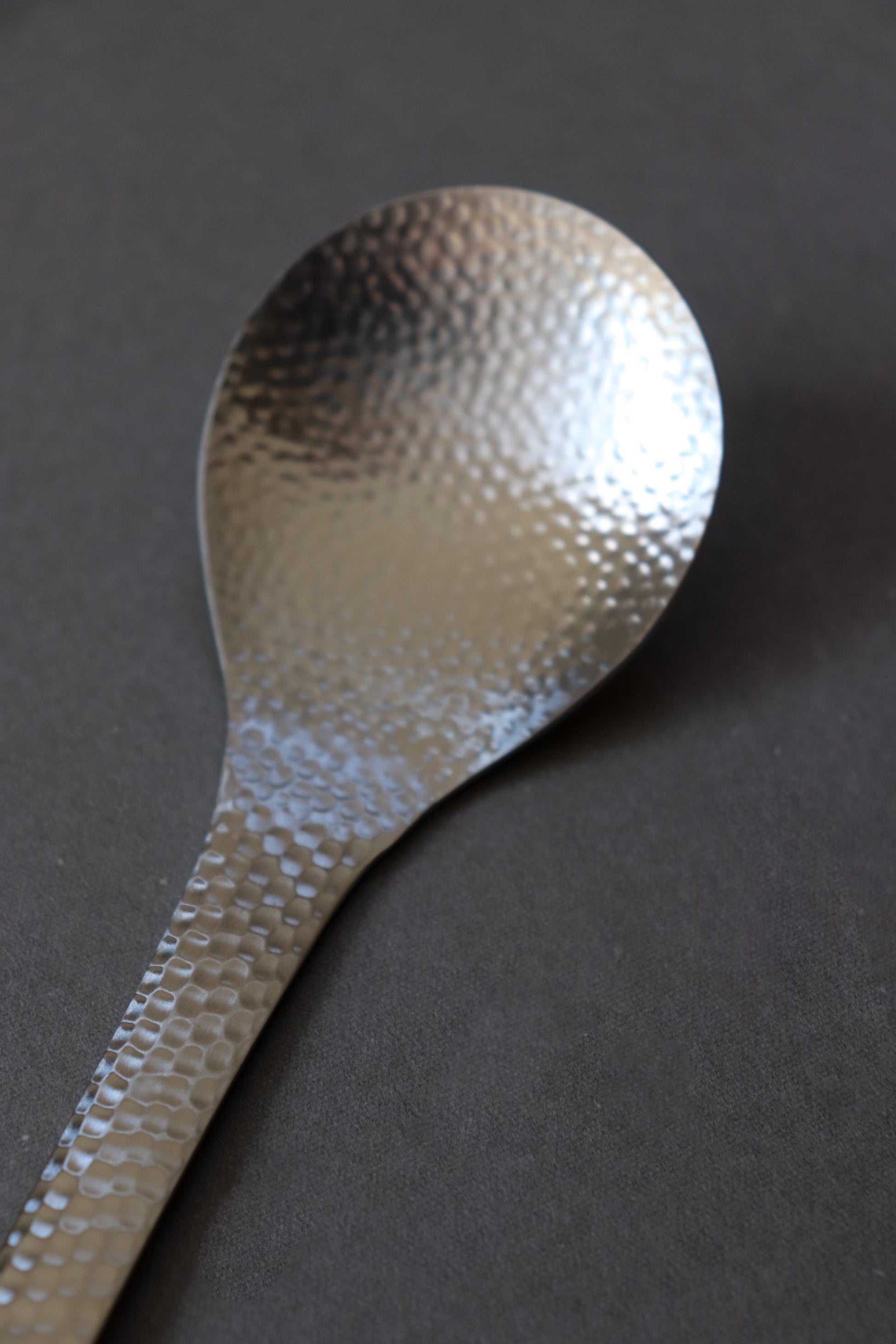 Japanese Hammered Serving Spoon | Stainless Steel Round Ladle | Tsubame Sanjo Japanese Cutlery | Made in Japan Kitchen Spoon