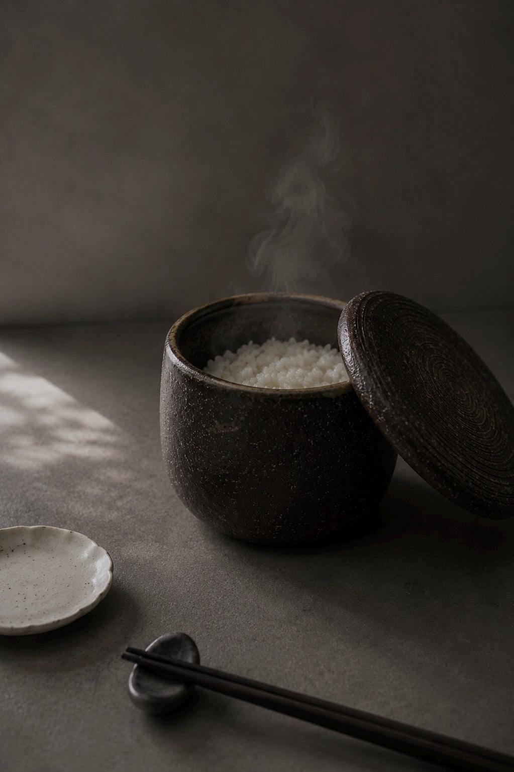 Japanese Ceramic Ohitsu Rice Keeper – Iga Ware Microwave Rice Container – Handmade Pottery Rice Storage Bowl with Lid