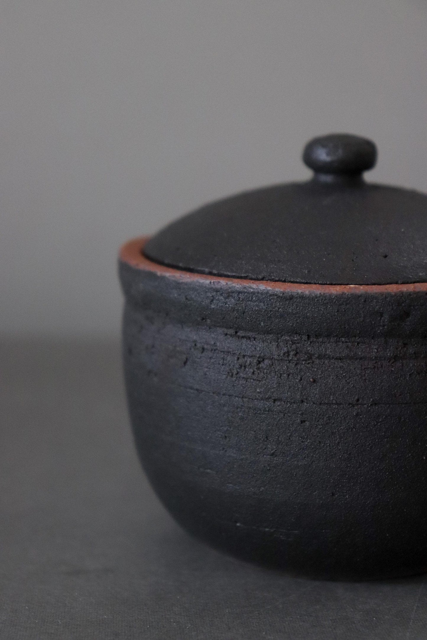 Japanese Shigaraki Salt Jar with Lid – Breathable Ceramic Salt Cellar for Moisture Control – Handmade Pottery Kitchen Storage