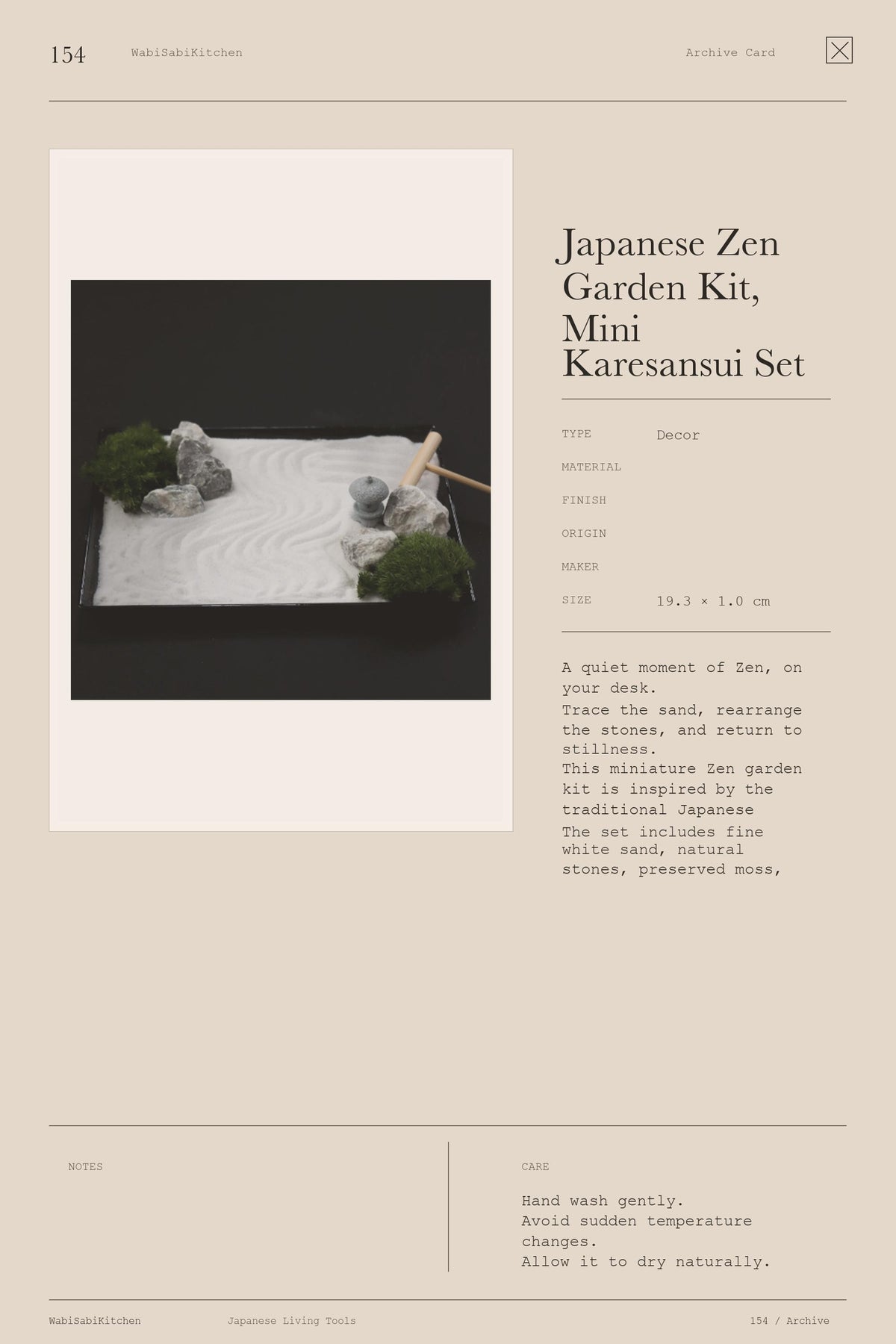 Japanese Zen Garden Kit, Mini Karesansui Set with Moss and Lantern, Desk Zen Garden, Meditation Decor, DIY Japanese Garden