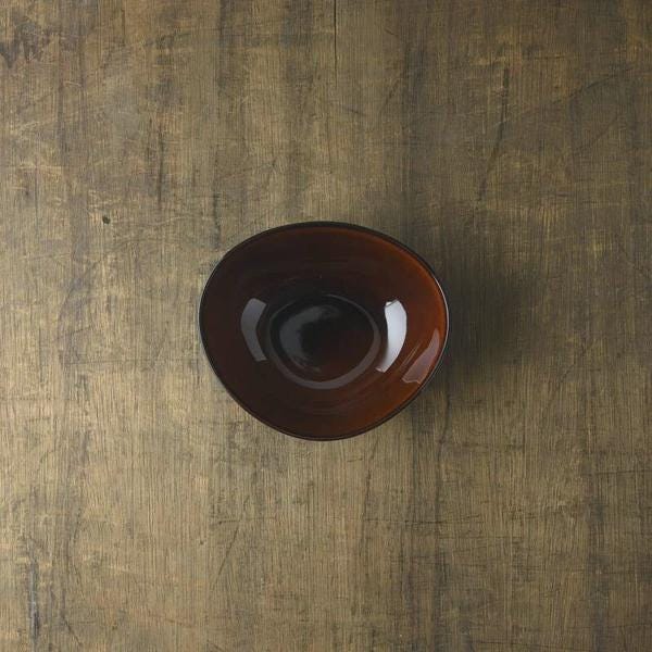 Japanese Shell Bowl Brown 14cm, Oda Pottery Clam Bowl, Japanese Mino Ware Serving Bowl, Tortoiseshell Glaze Ceramic Bowl