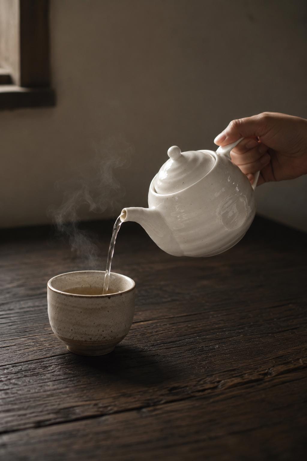 Japanese White Ceramic Teapot with Strainer 500ml – Mino Ware Round Kyusu Tea Pot, Speckled White Pottery, Made in Japan