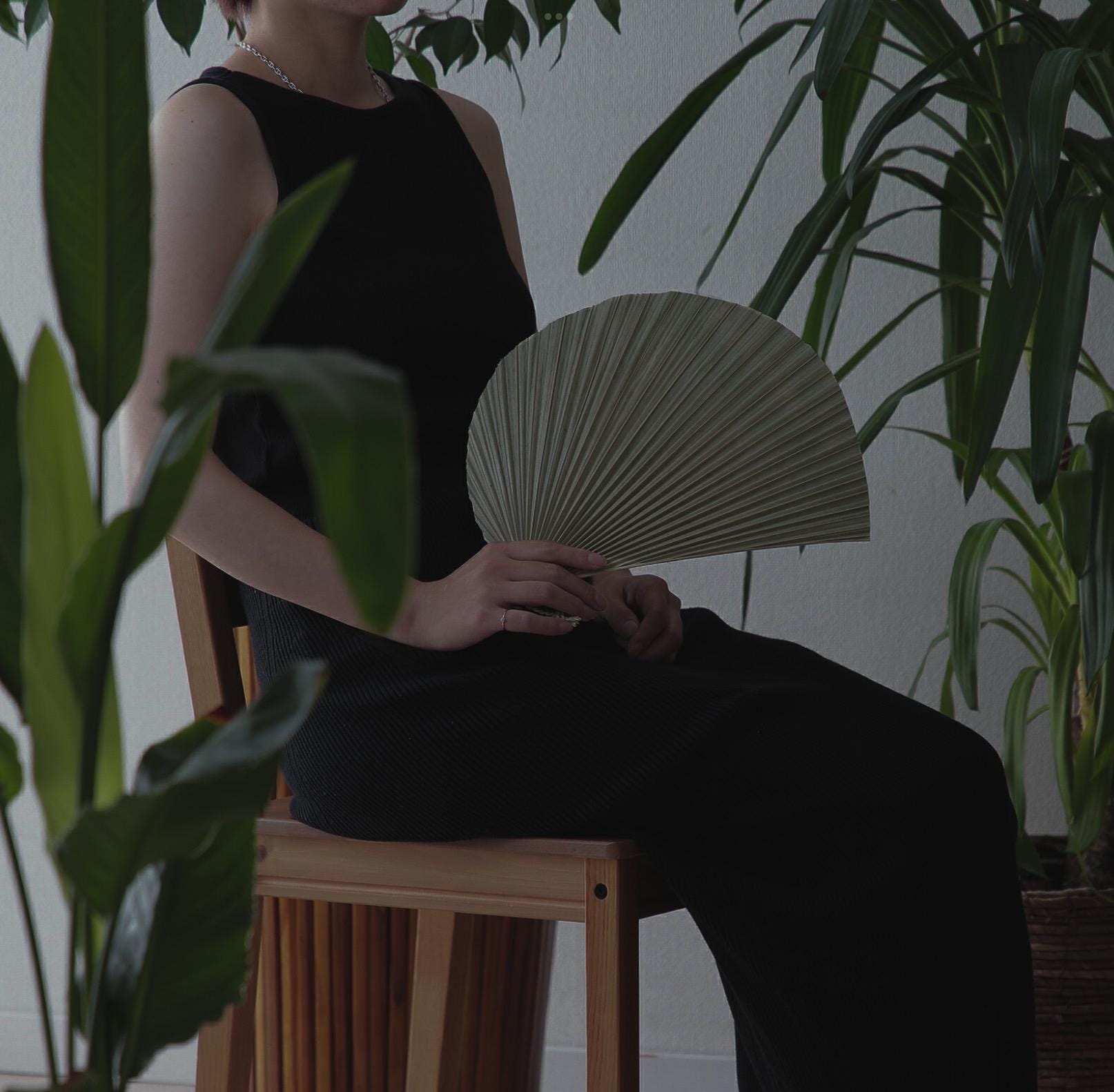 Japanese Kuba Palm Leaf Fan Wall Decor, Handmade Okinawan Folk Craft from Yonaguni Island, Natural Sculptural Object, Japandi Decor with box