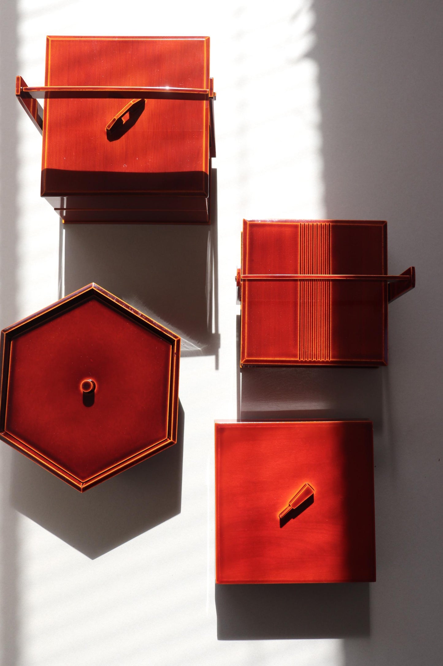 Unused Vintage Hida Takayama Shunkei Nuri Carry Box, Japanese Lacquer Storage Box with Handle, Tea Ceremony & Wagashi Container