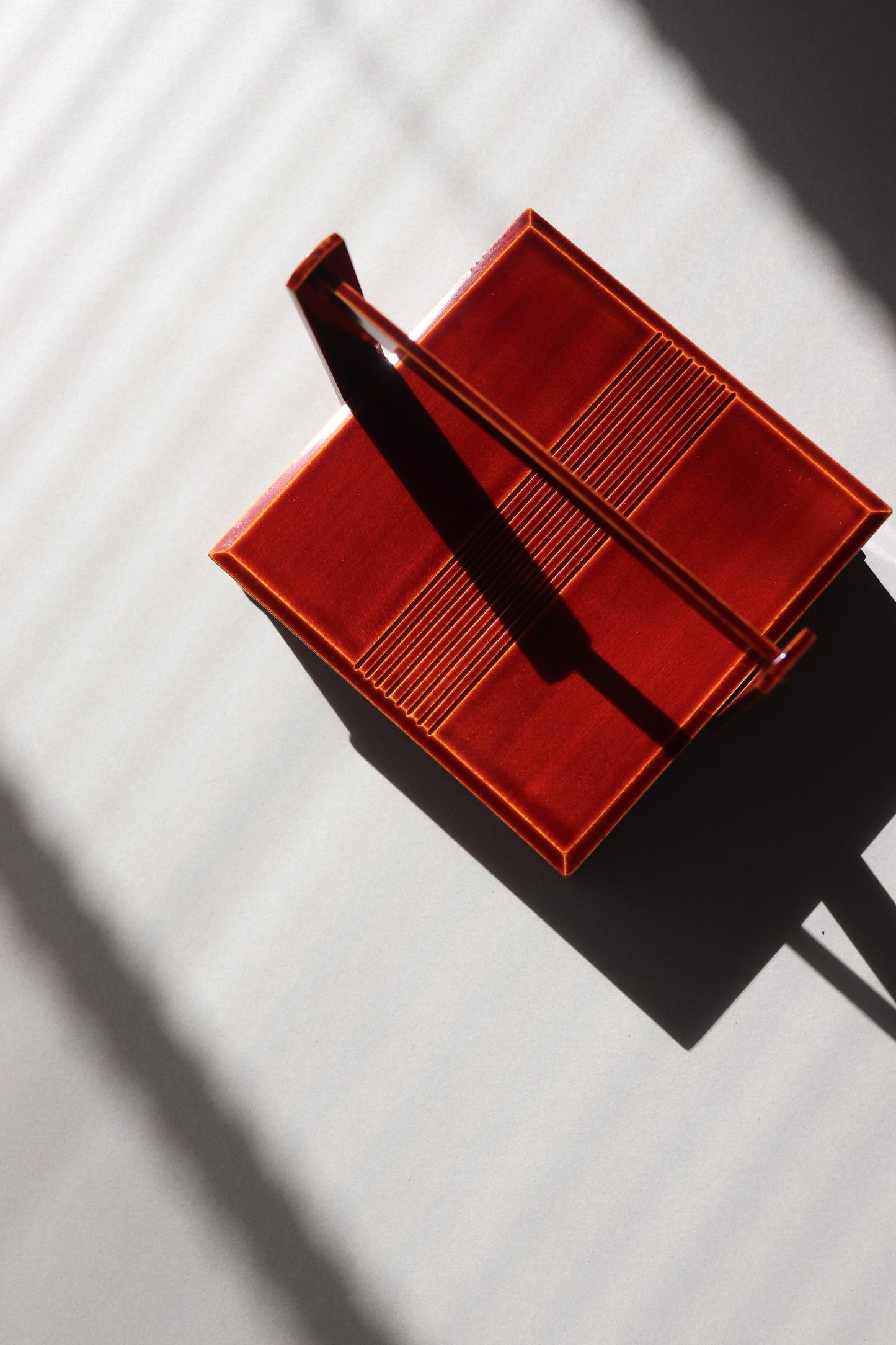 Unused Vintage Hida Takayama Shunkei Nuri Carry Box, Japanese Lacquer Storage Box with Handle, Tea Ceremony & Wagashi Container