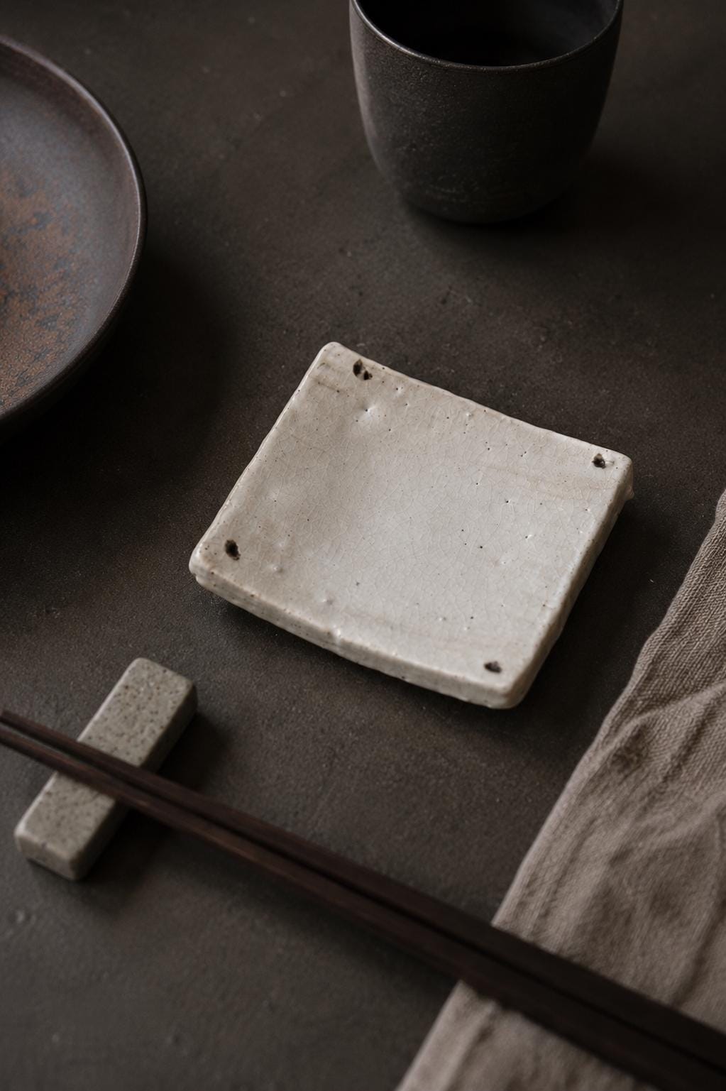 Japanese Rectangular Small Plate | Handmade Ceramic Mamezara | Artisan Pottery Sauce Dish | Made in Japan